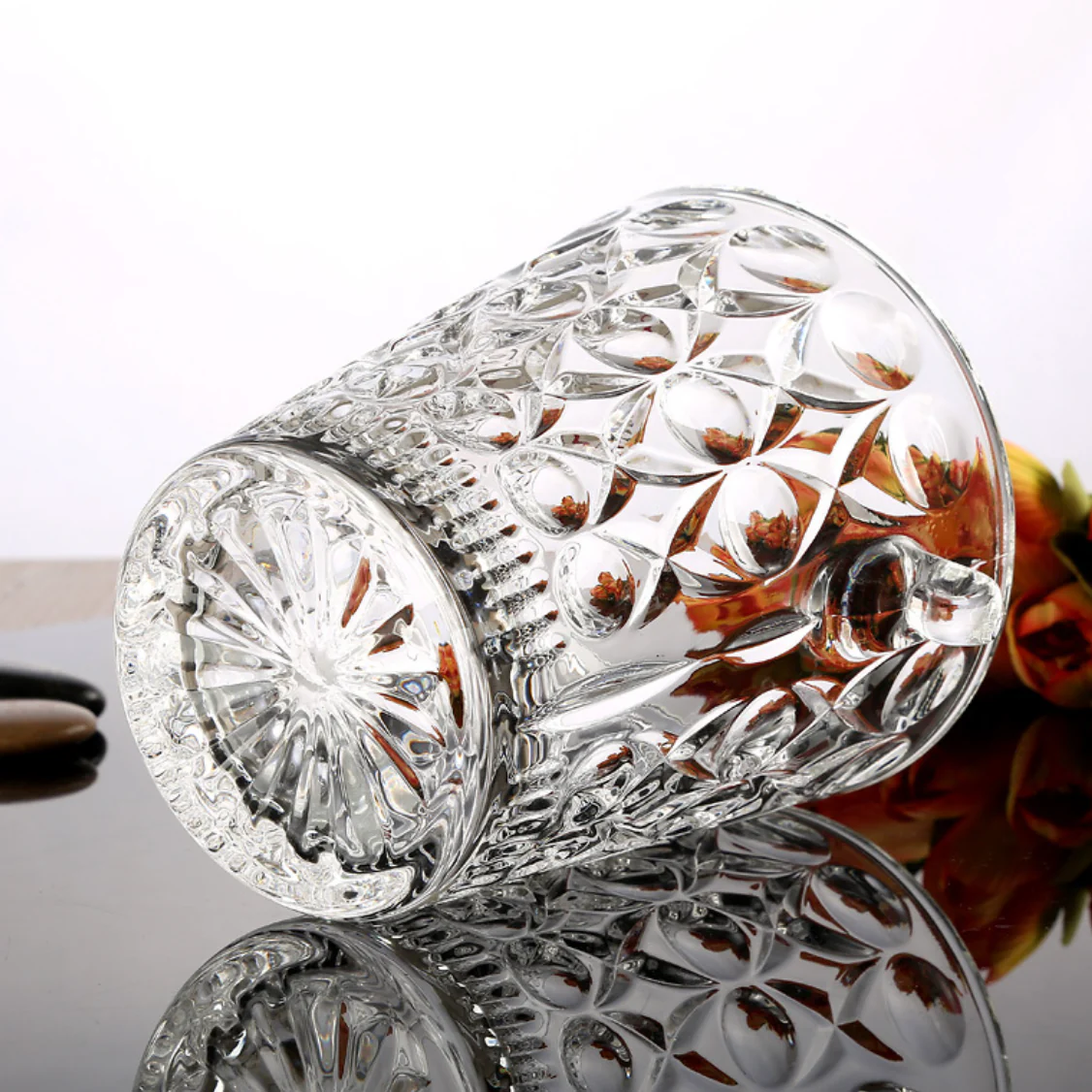 Textured Glass Ice Bucket With Handle - Image 9