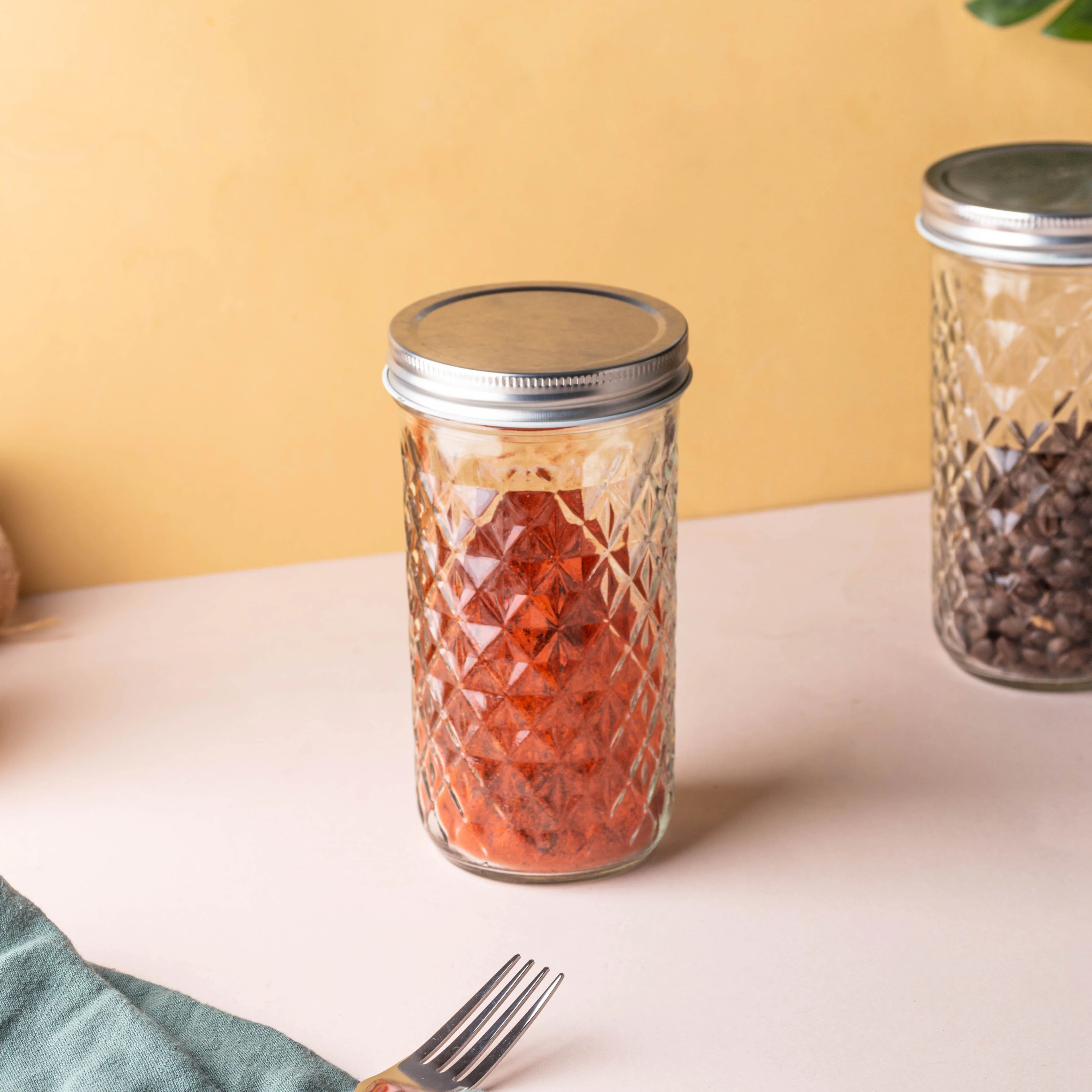 Textured Mason Jar Large Set of 4 - Image 10
