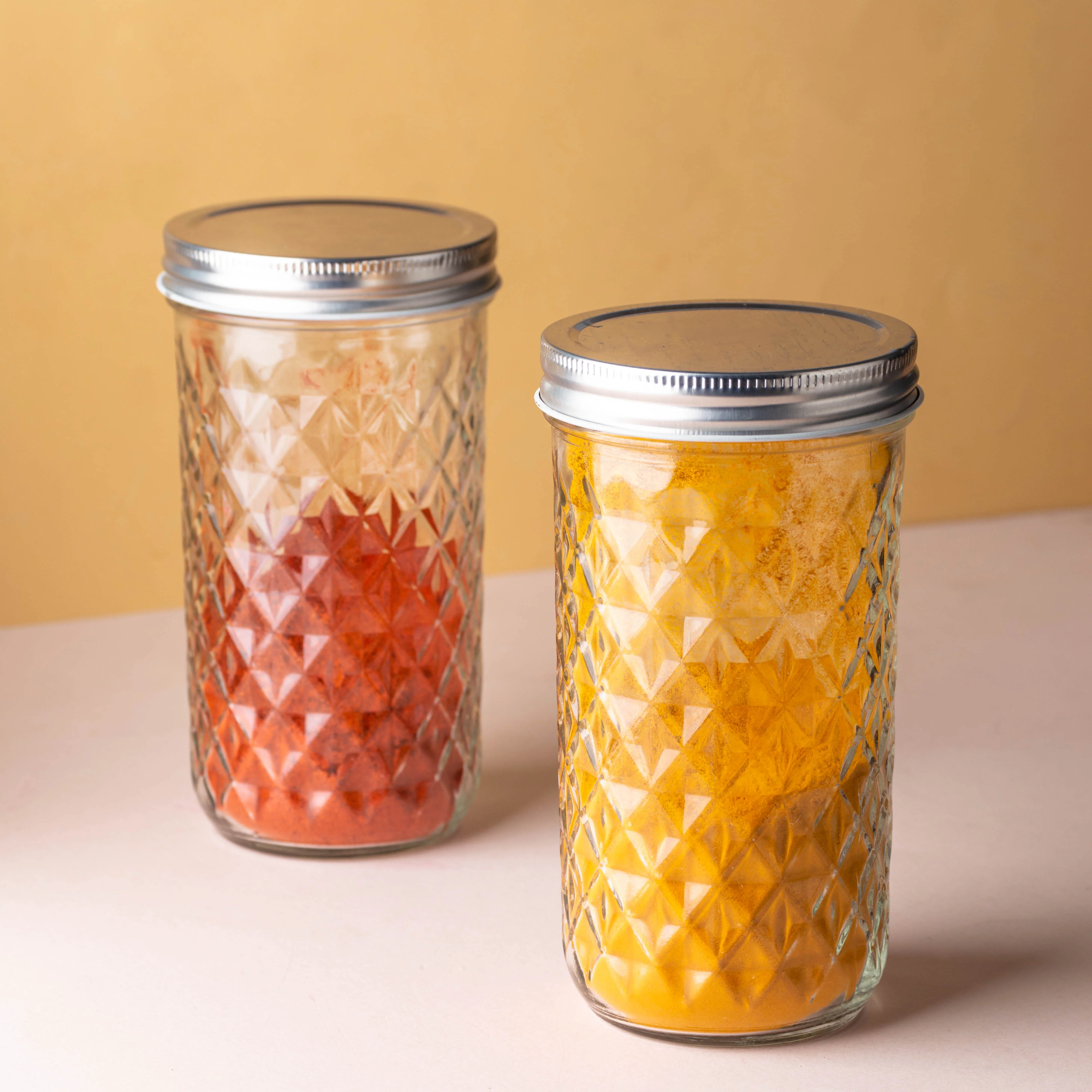 Textured Mason Jar Large Set of 4 - Image 6
