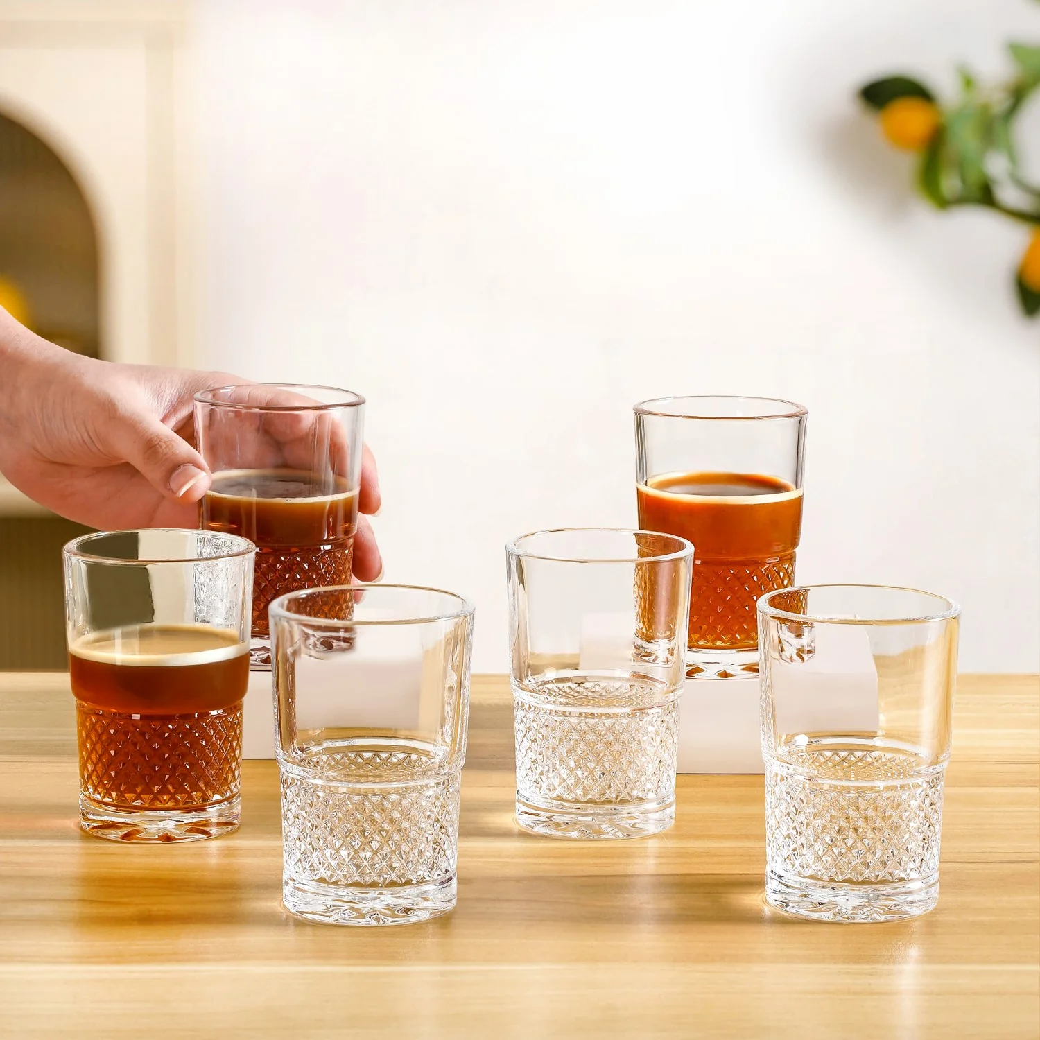 Textured Tea Glass Set Of 6 190ml - Image 3