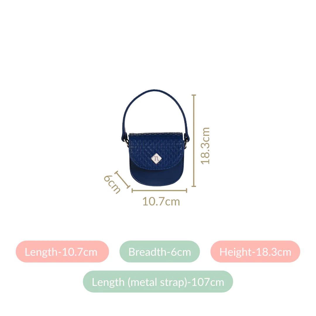 Thea Mini Saddle Bag Blue - Image 4