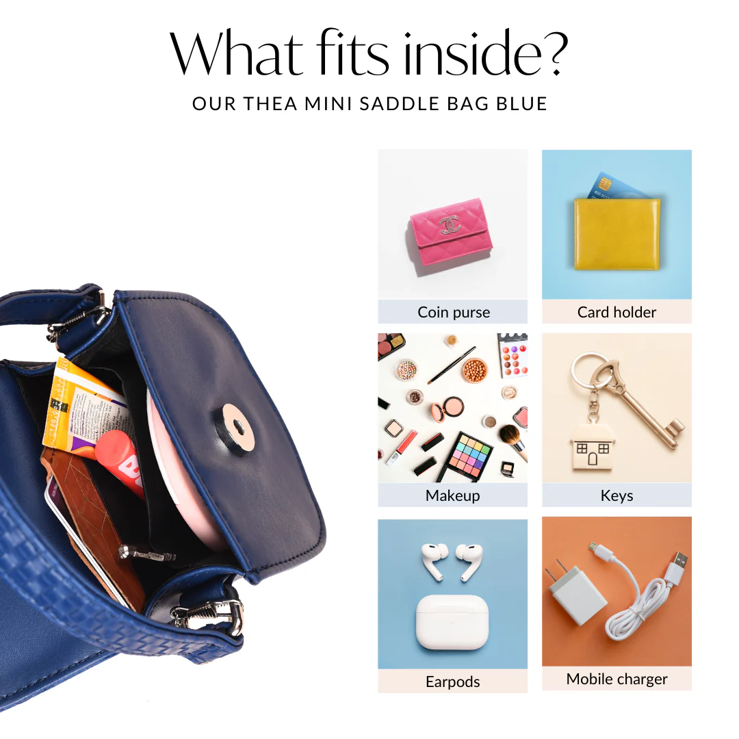 Thea Mini Saddle Bag Blue - Image 6