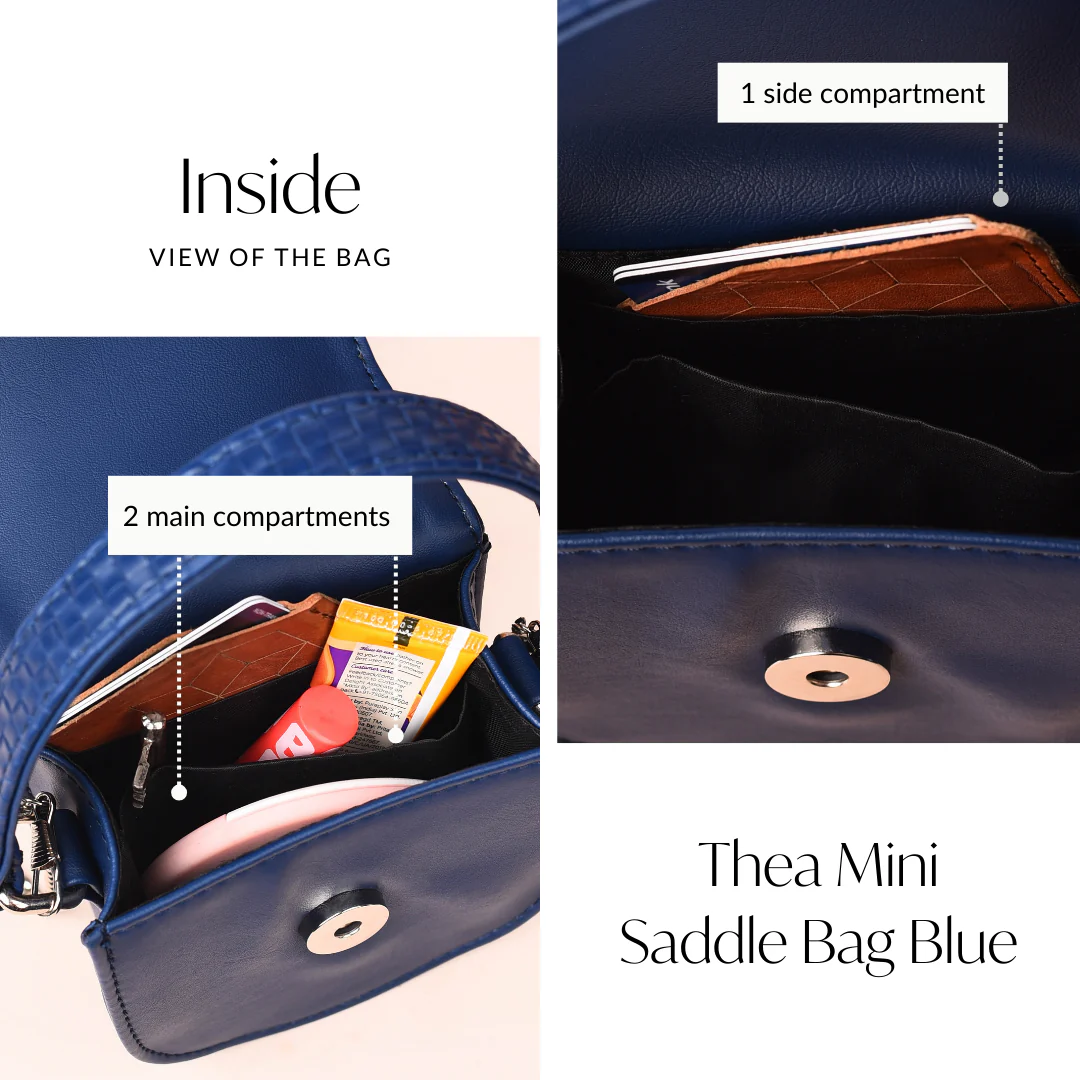 Thea Mini Saddle Bag Blue - Image 7