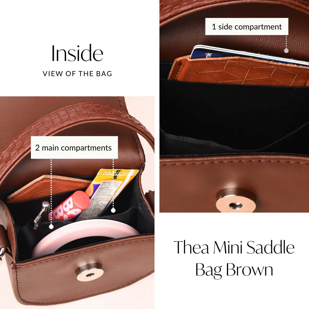 Thea Mini Saddle Bag Brown - Image 7