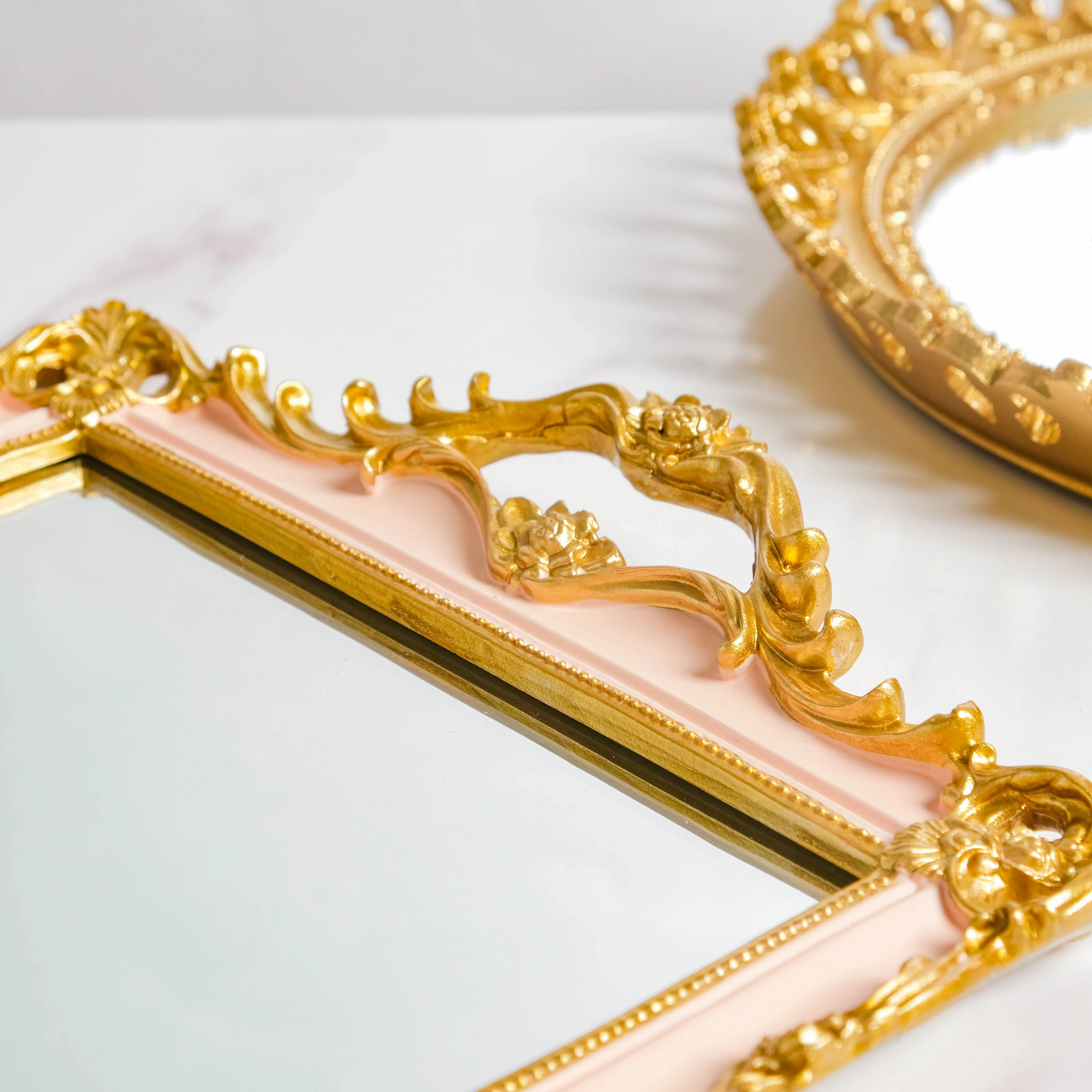 Theia Glam Square Gold Tray With Handles - Image 7