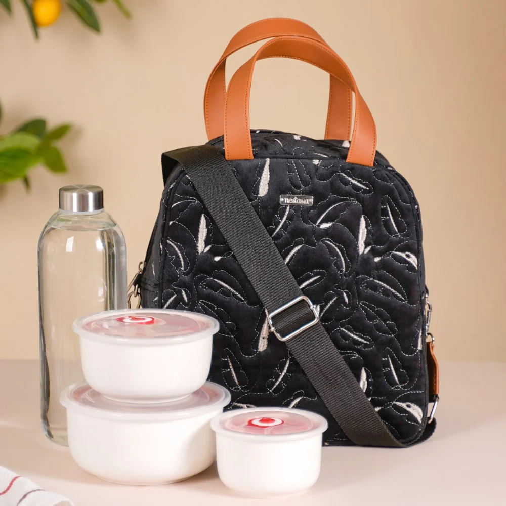 Thermal Insulated Lunch Bag Black - Image 4