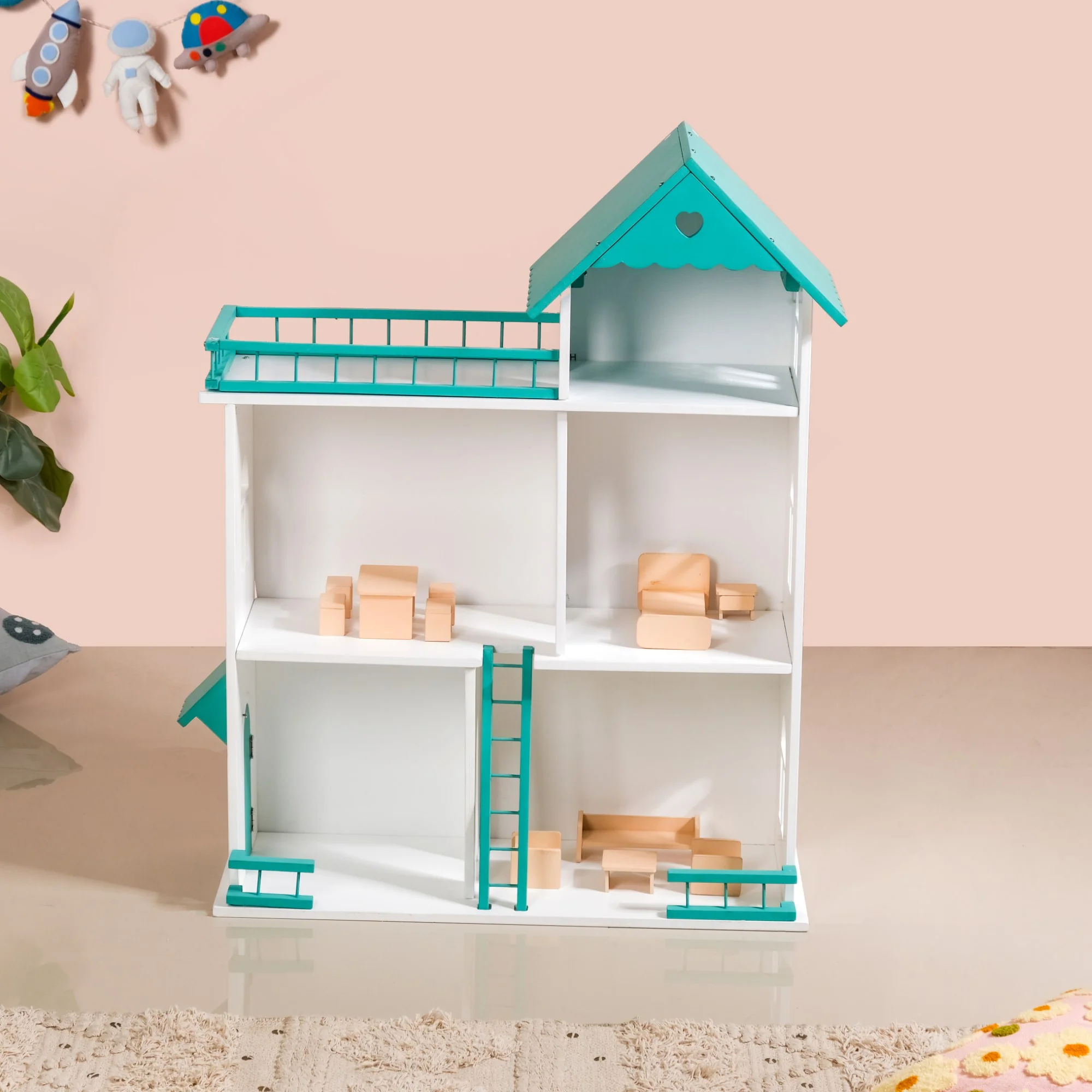 Three Storey Dollhouse With Furniture - Image 2