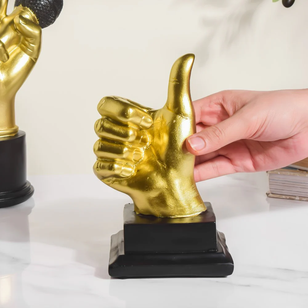 Thumbs Up Decor Showpiece Gold 7 Inch - Image 2