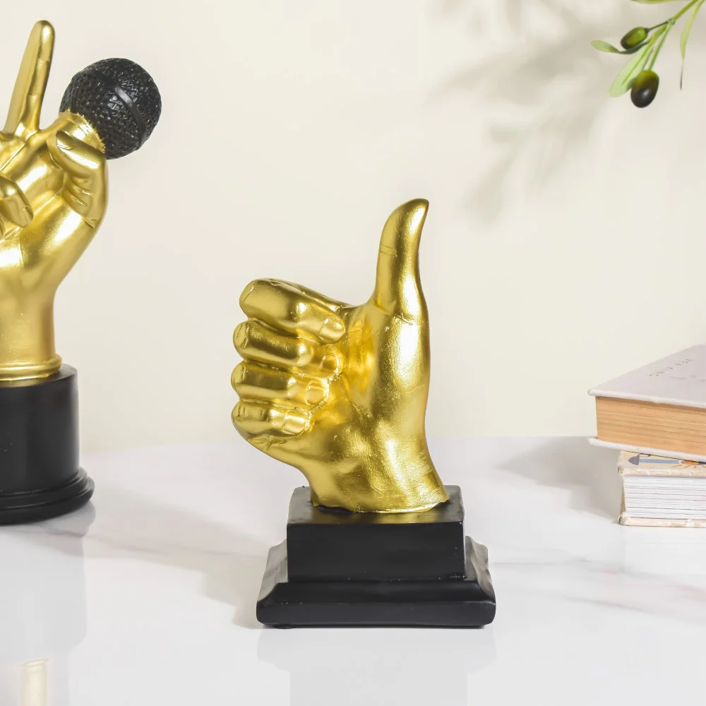 Thumbs Up Decor Showpiece Gold 7 Inch - Image 5