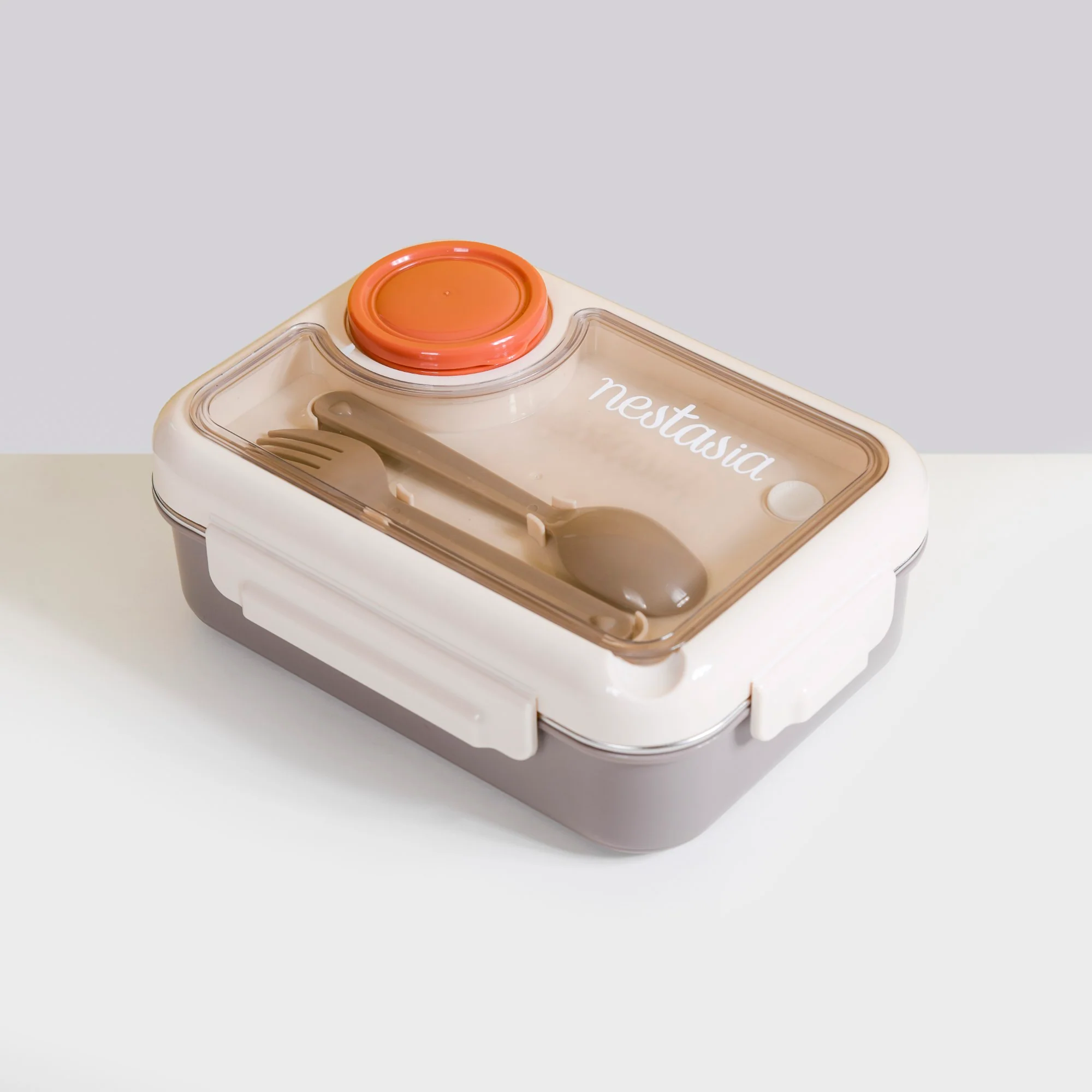 Tiffin Box For Office With 3 Compartments Brown 750ml - Image 5