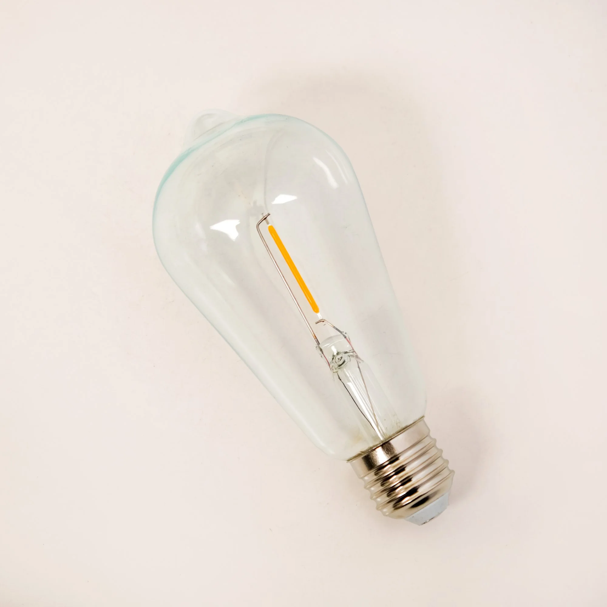 Tinted Green Glass Battery Powered LED Lamp - Image 9