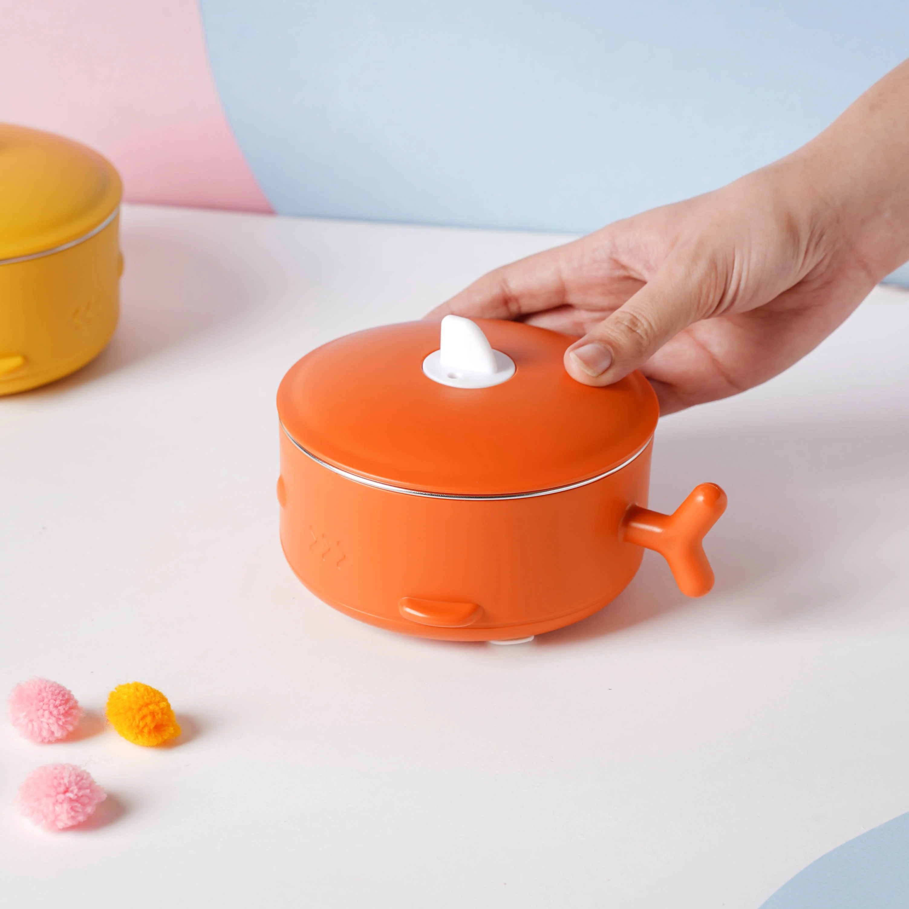 Whale Double Walled Anti-Slip Feeding Bowl Orange 400 ml - Image 4