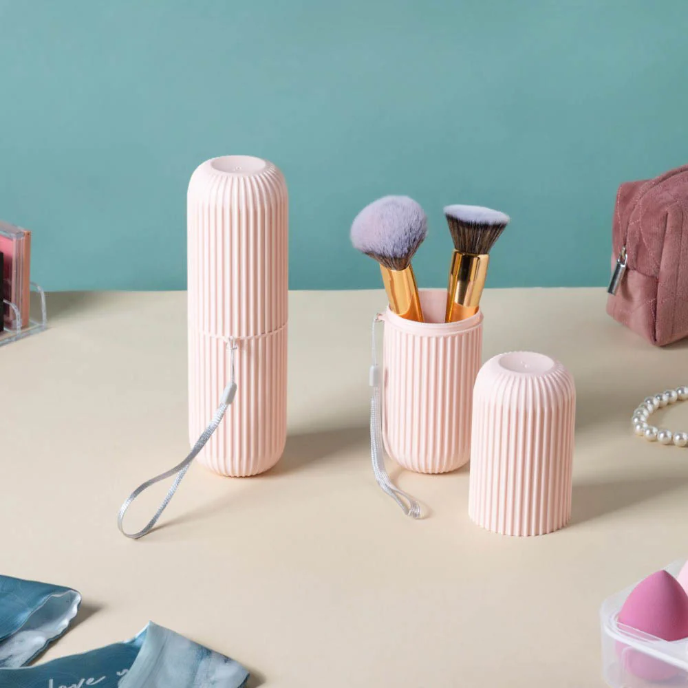 Toothbrush Cover For Travel Pink Set Of 2