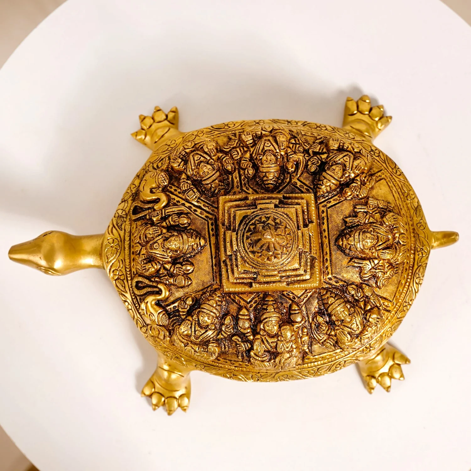 Tortoise With Shree Yantra Brass Statue - Image 6
