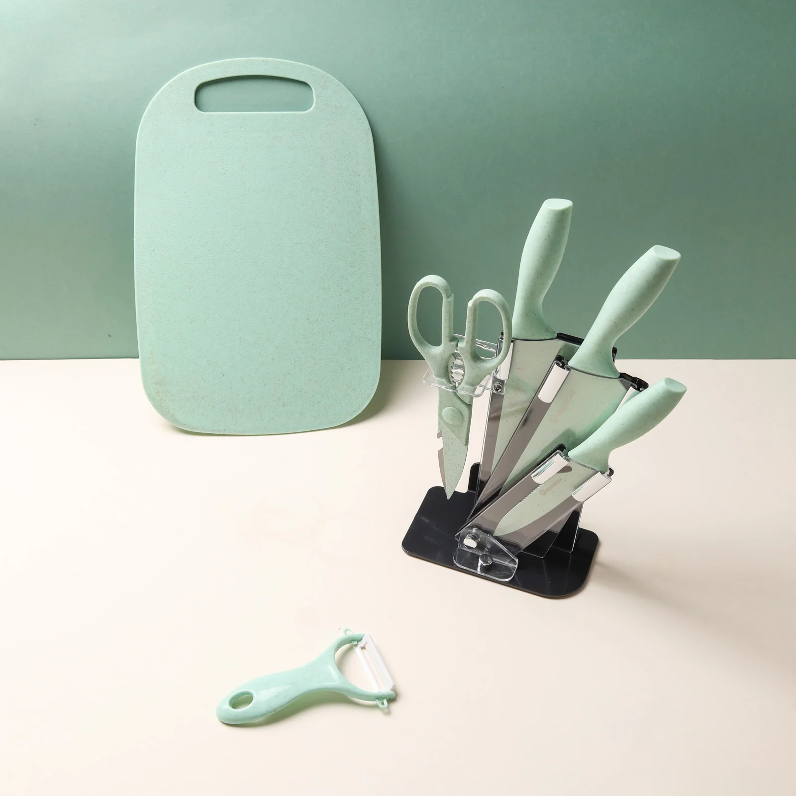 Knife Block Set - Green