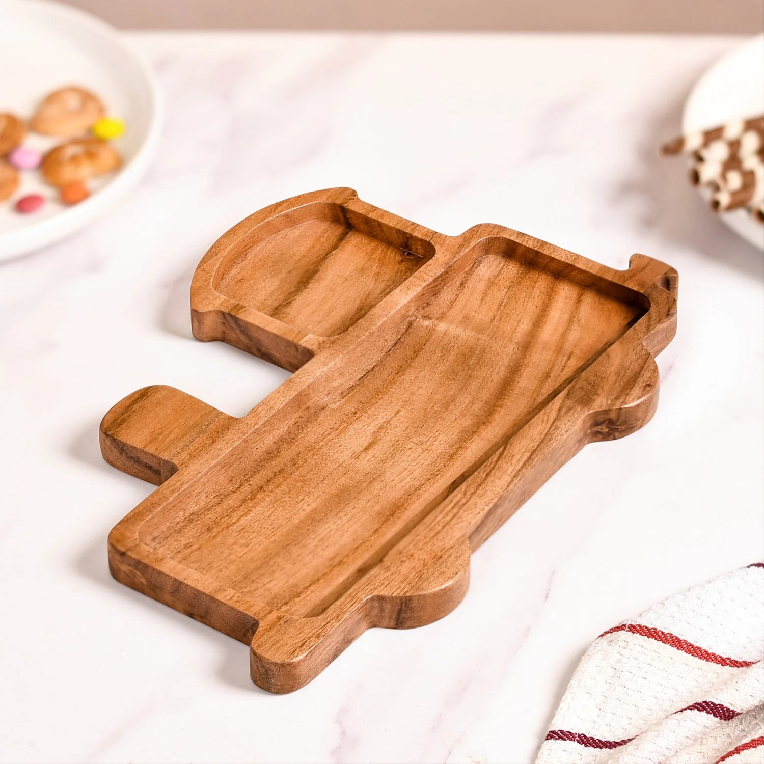Toy Train Wooden Serving Platter 11 Inch - Image 3