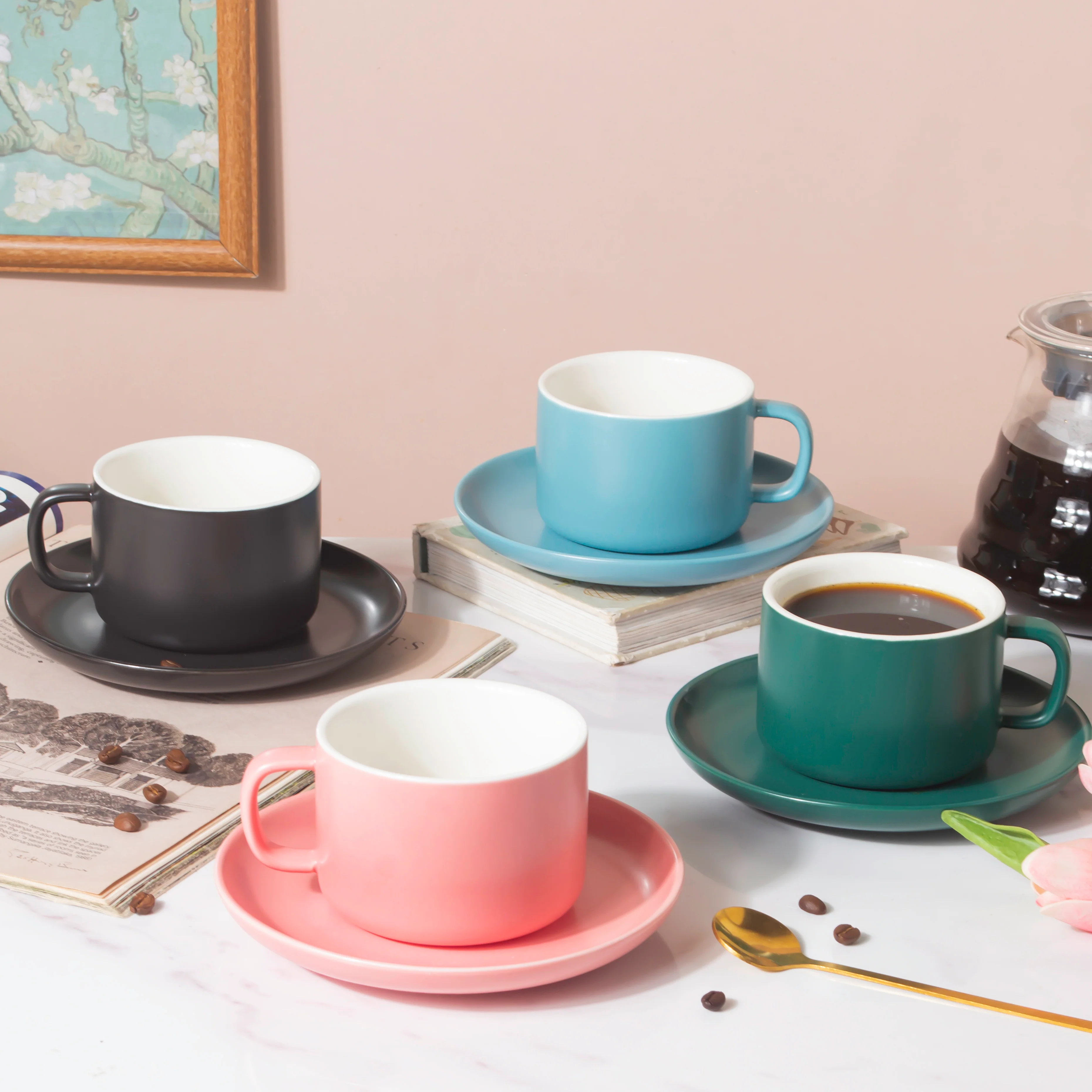 Tranquil Teal Teacup And Saucer - Image 10