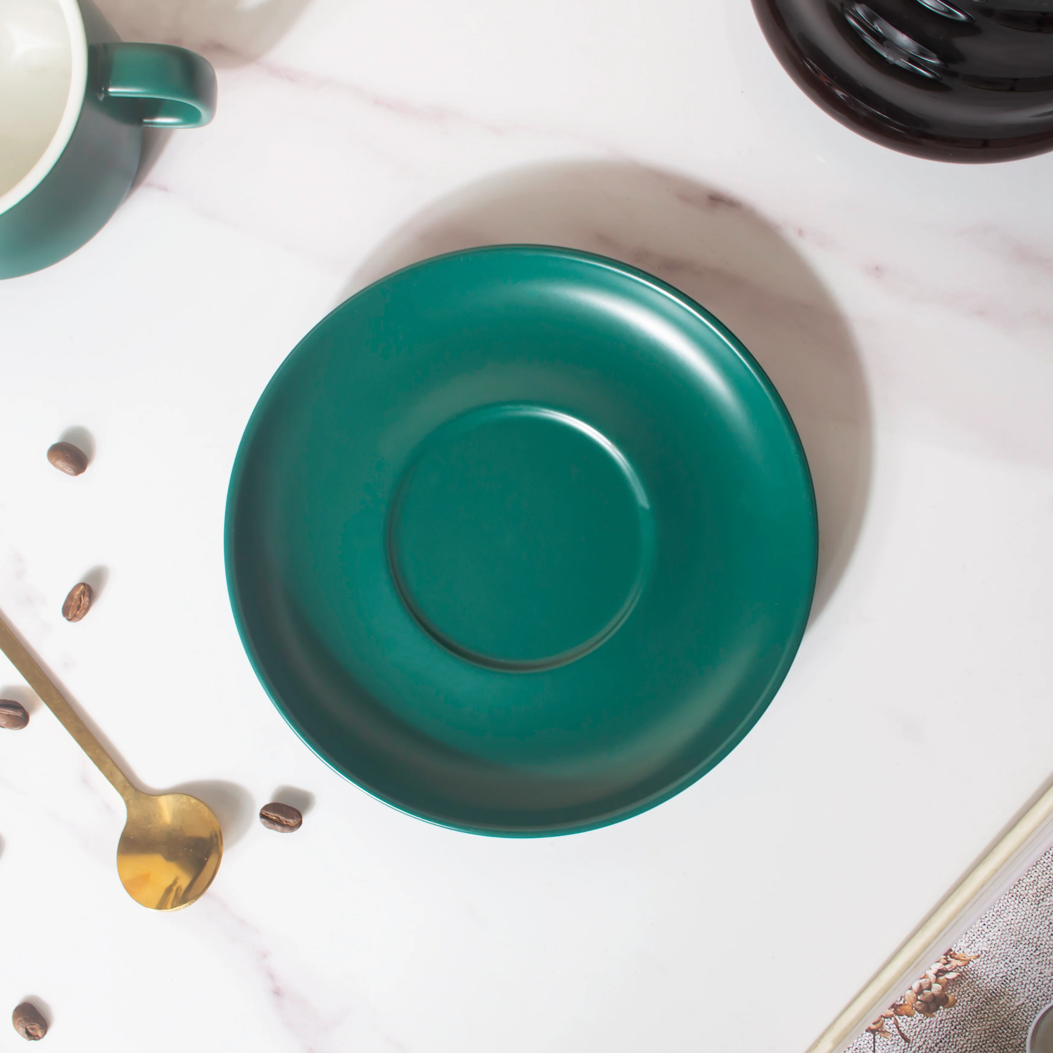 Tranquil Teal Teacup And Saucer - Image 4