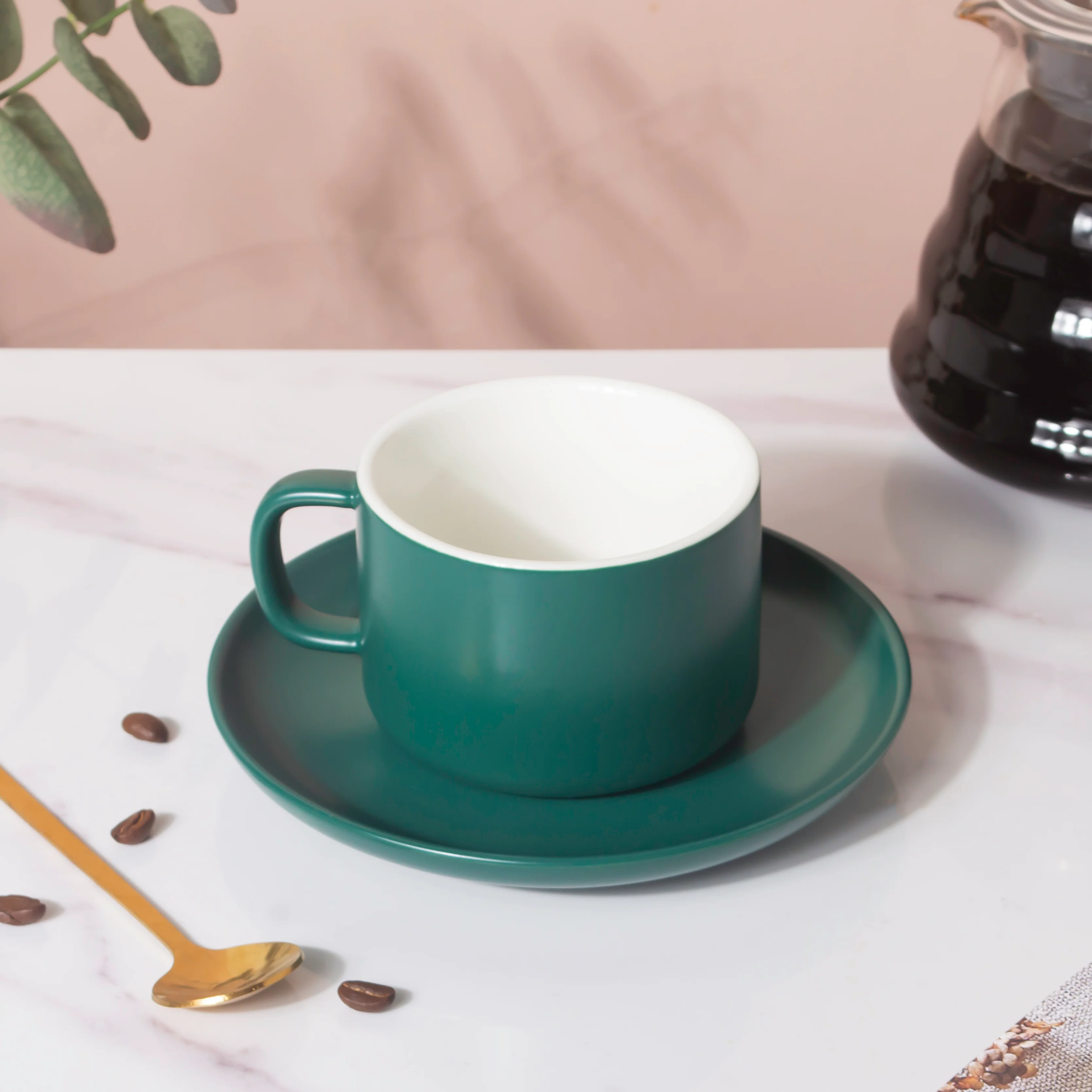 Tranquil Teal Teacup And Saucer - Image 7
