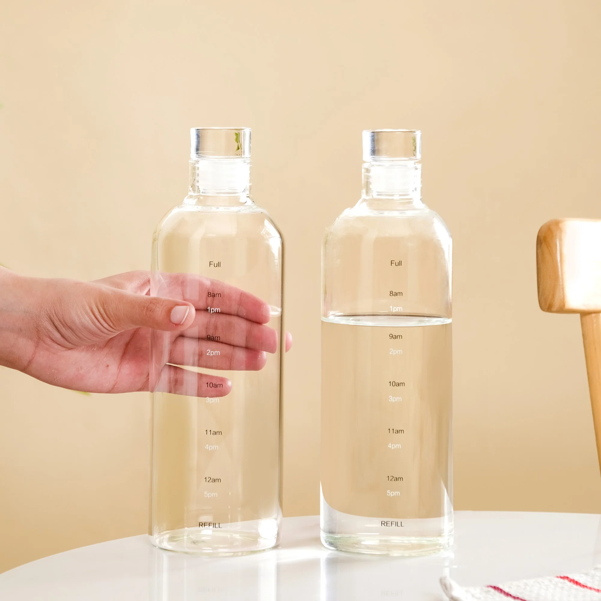 Transparent Borosilicate Glass Water Bottle Set Of 2 780ml - Image 2