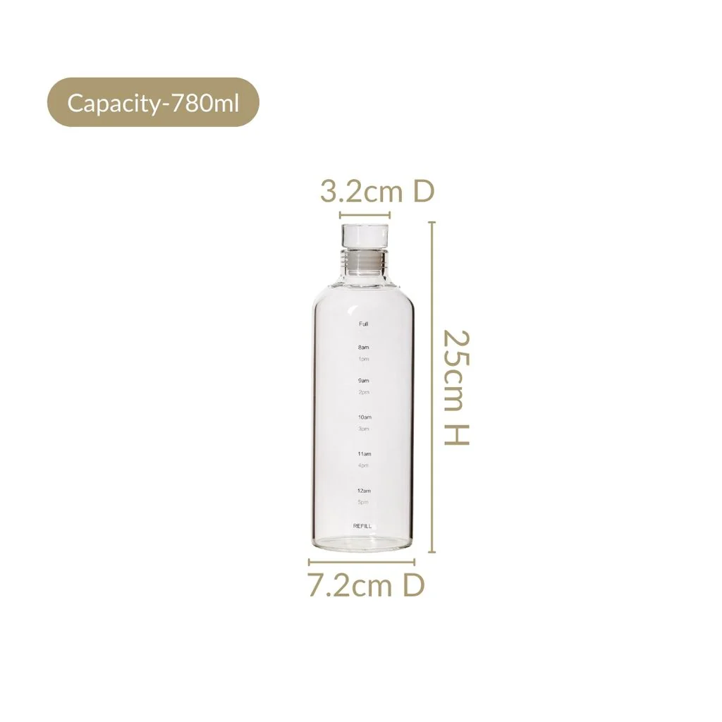 Transparent Borosilicate Glass Water Bottle Set Of 2 780ml - Image 3