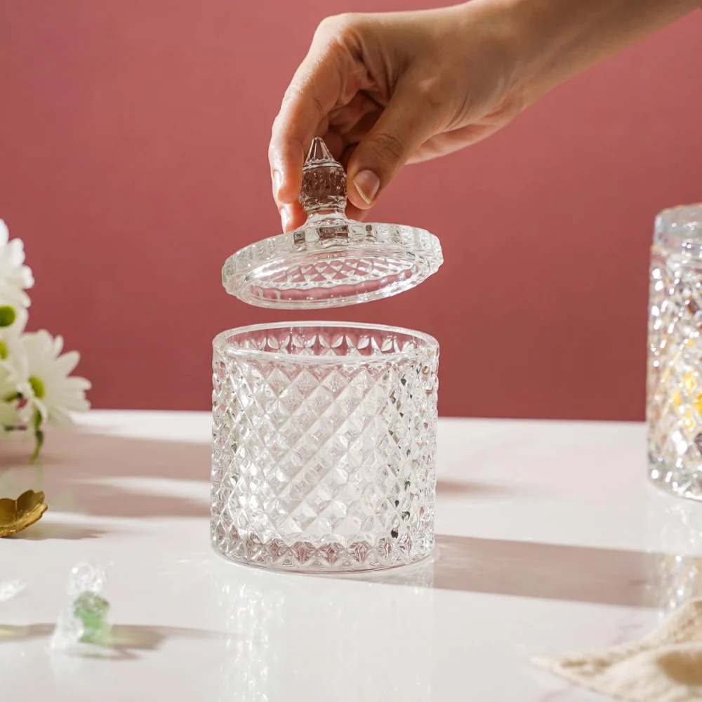 Transparent Crystal Glass Small Candy Jar 250 ml - Image 2