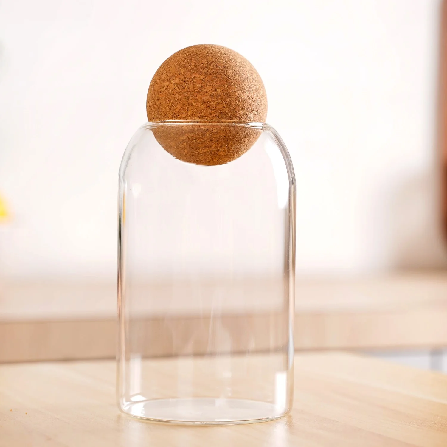 Set Of 2 Cork Ball Glass Jars 750ml - Image 7