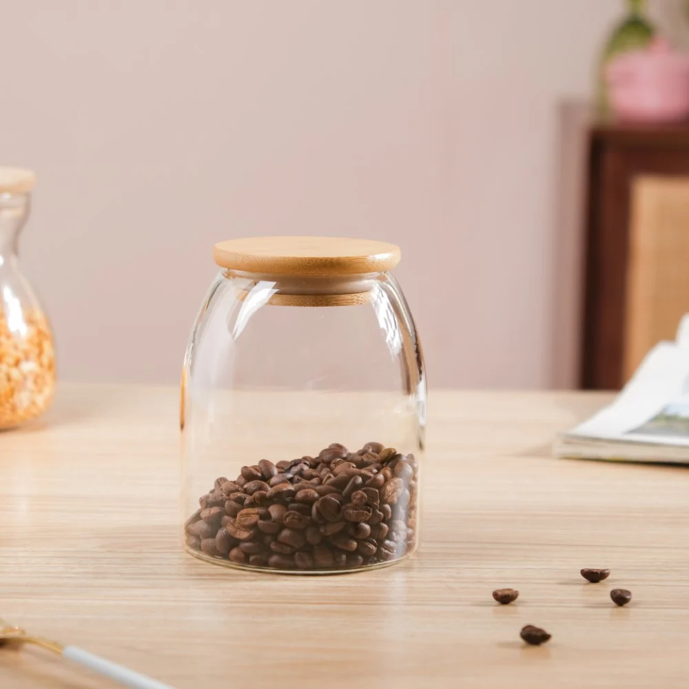 Transparent Glass Airtight Jar With Lid Small 550 ML - Image 7