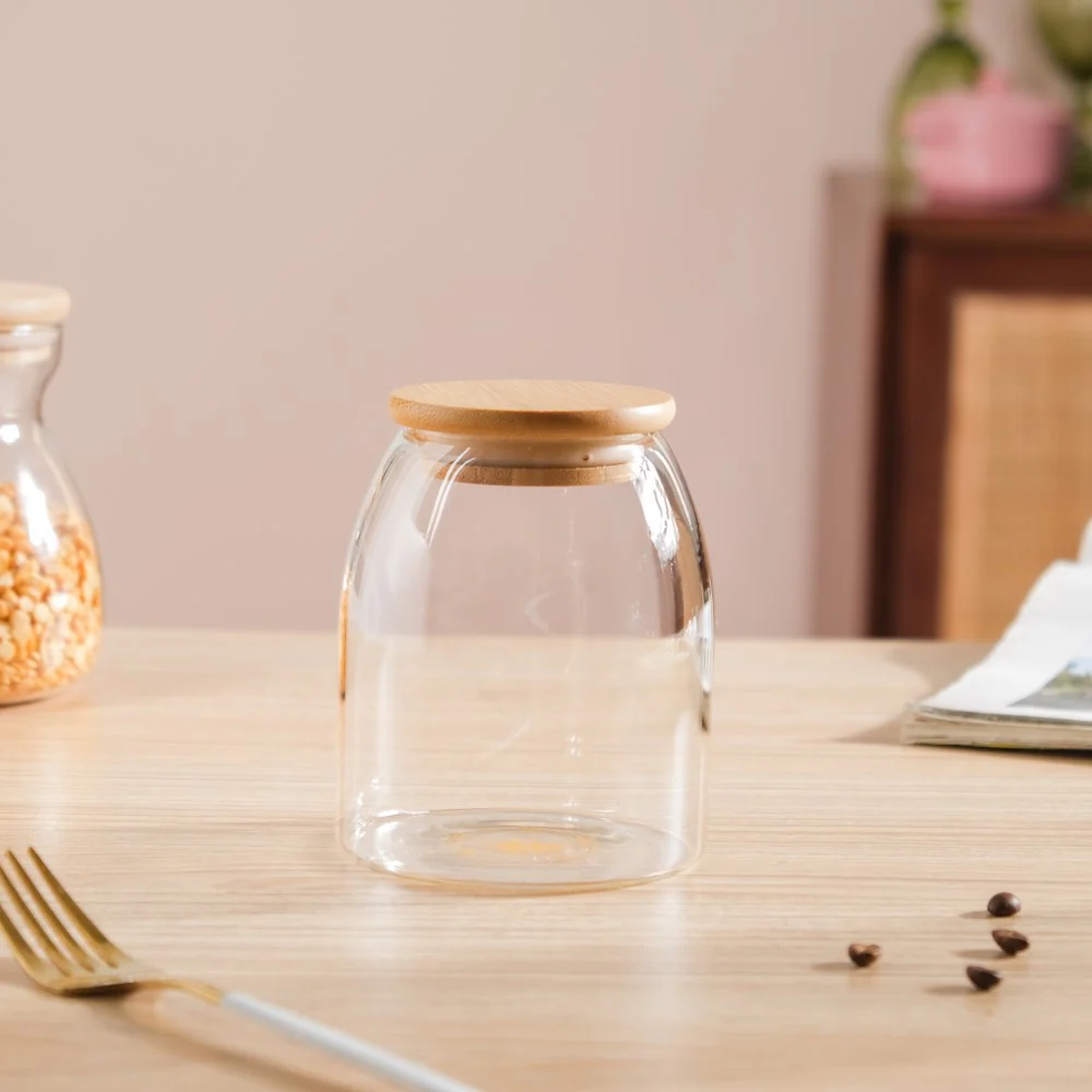 Transparent Glass Airtight Jar With Lid Small 550 ML - Image 8