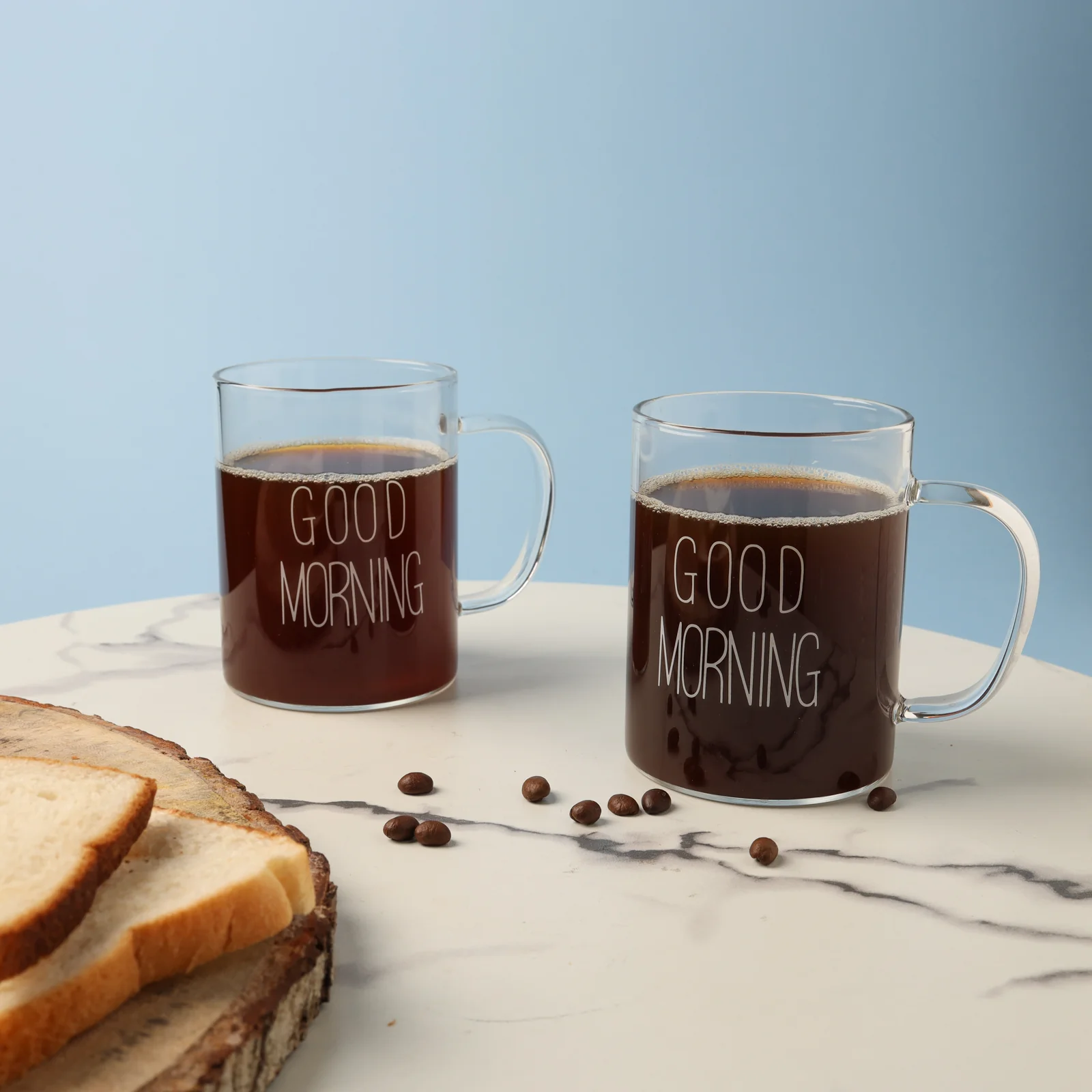 Transparent Good Morning Mug Set of 2 - Image 2