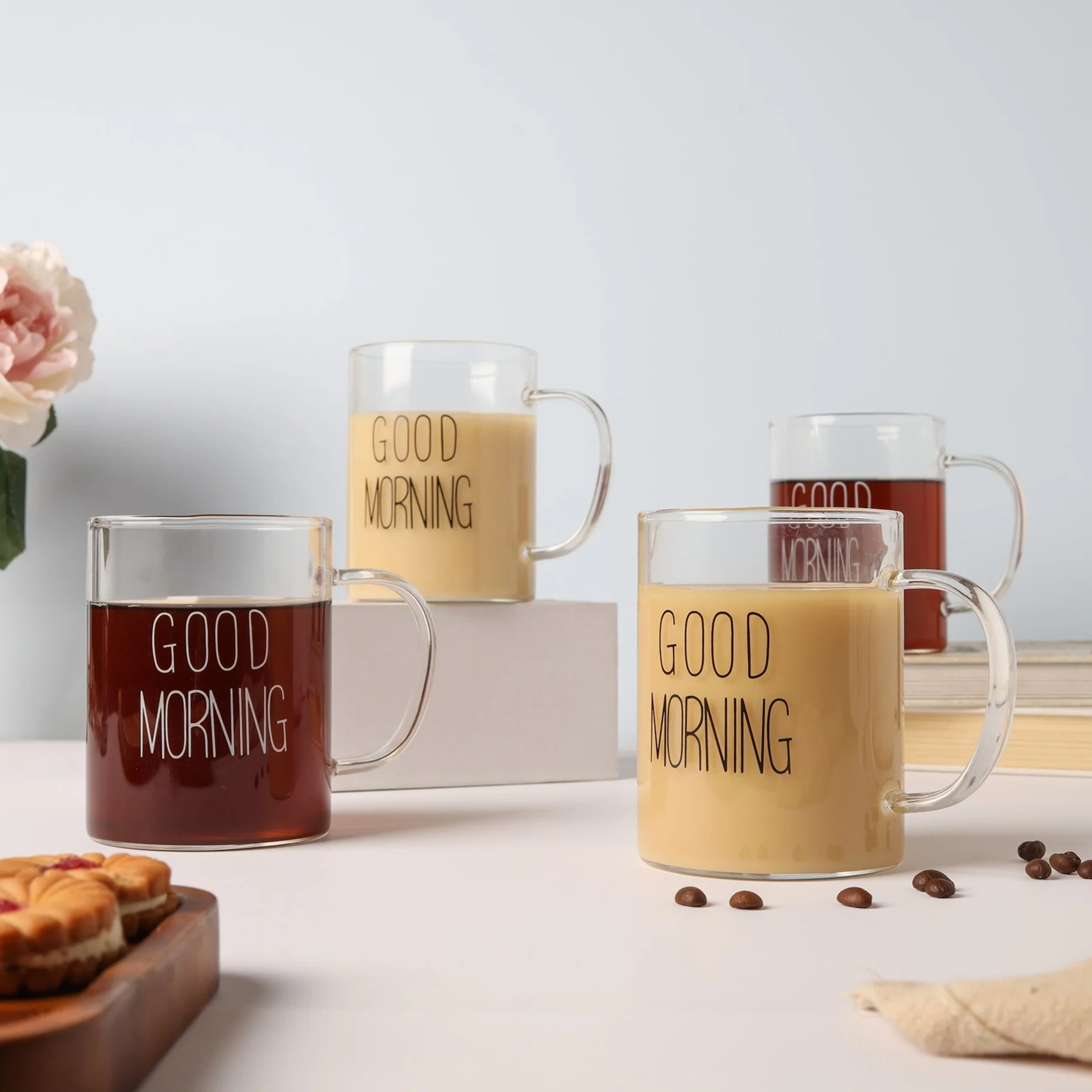 Transparent Good Morning Mug Set of 2 - Image 4