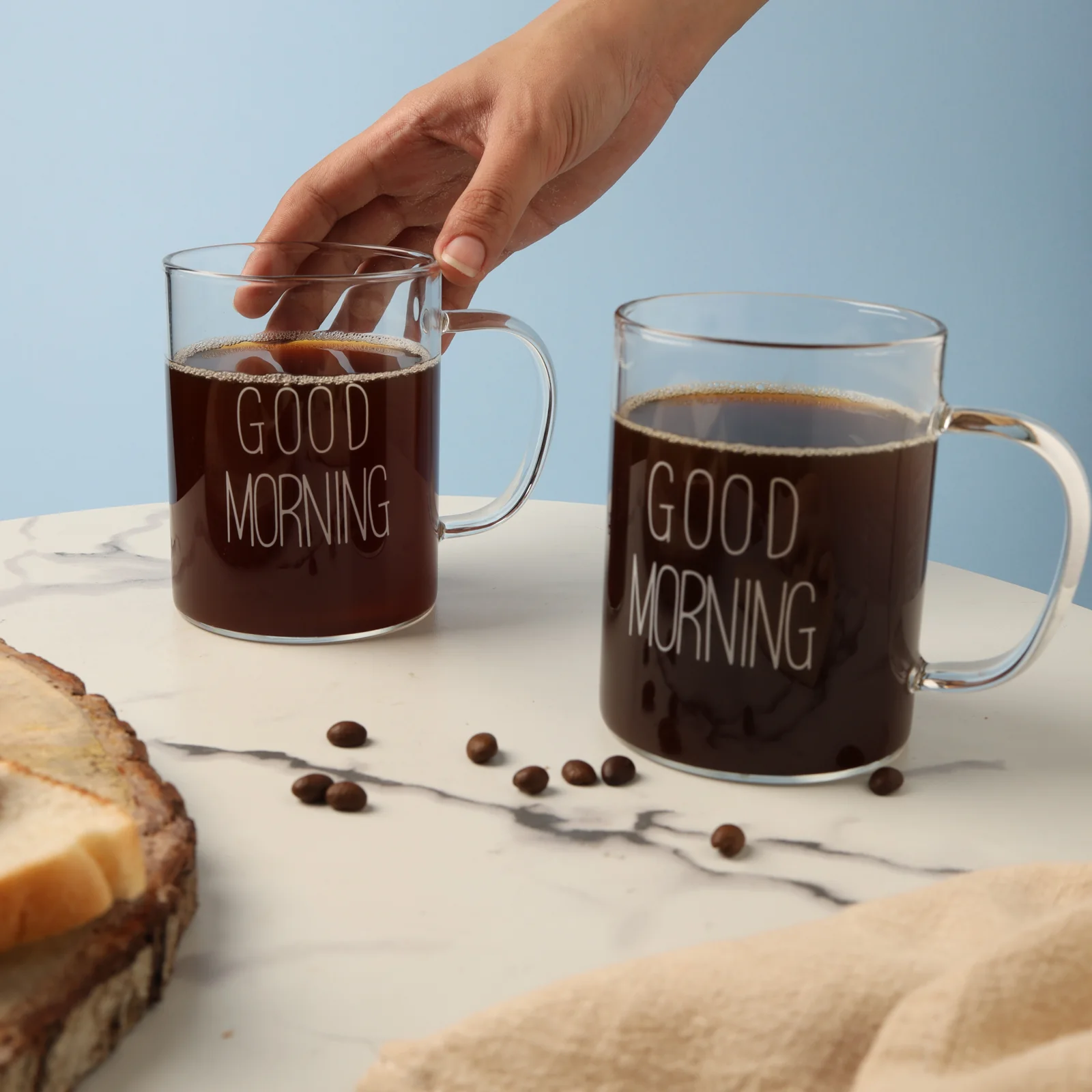 Transparent Good Morning Mug Set of 2 - Image 8