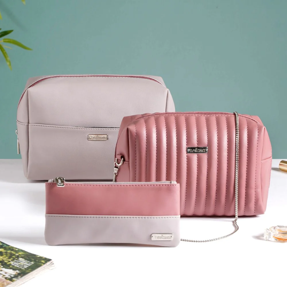 Travel Bags For Women Set of 3 Pink - Image 6