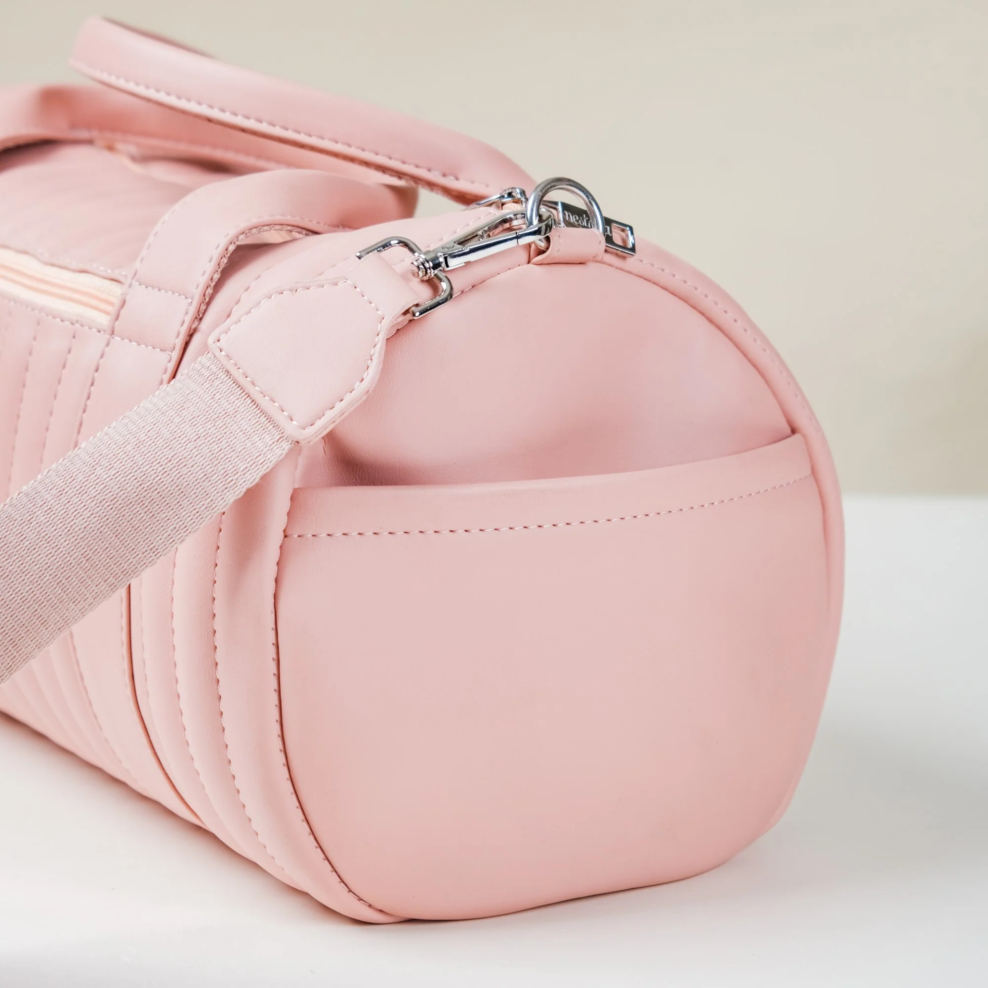 Travel Duffel Bag Pink Small 14x7 Inch - Image 9