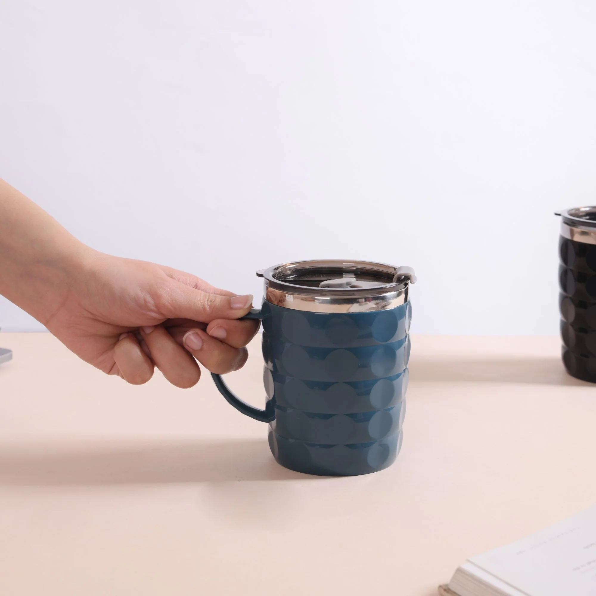 Travel Mug With Lid Set Of 2 Blue 400ml - Image 15