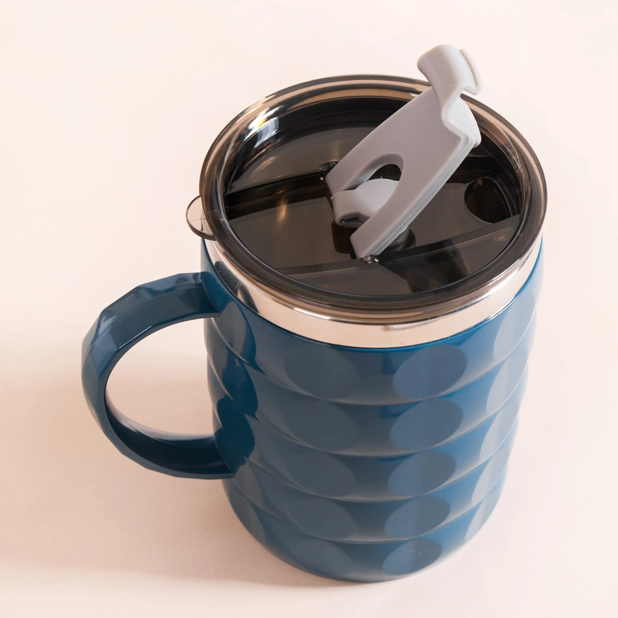 Travel Mug With Lid Set Of 2 Blue 400ml - Image 4