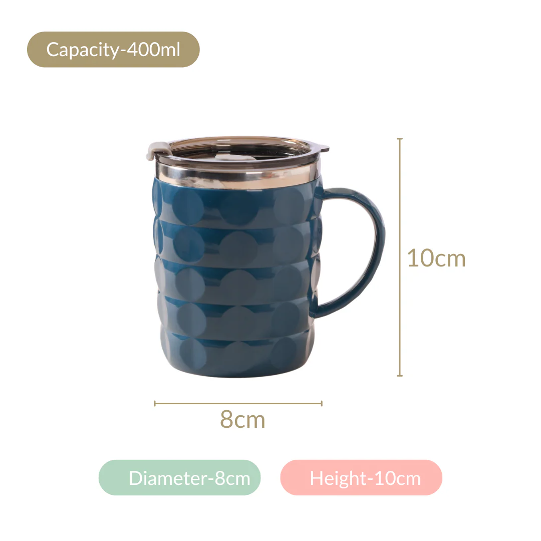 Travel Mug With Lid Set Of 2 Blue 400ml - Image 7