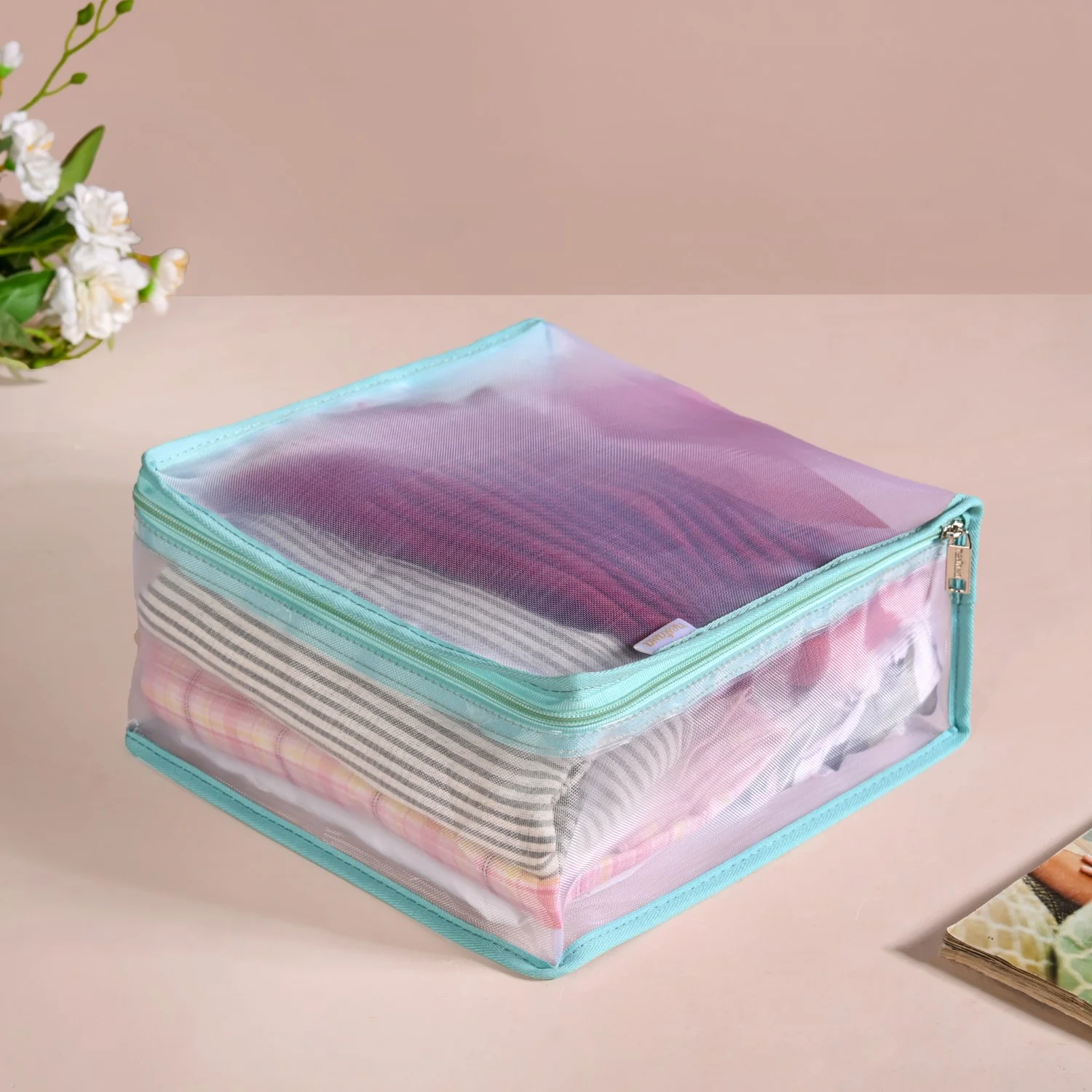 Travel Organiser Storage Bags In Aqua Set Of 3 - Image 8