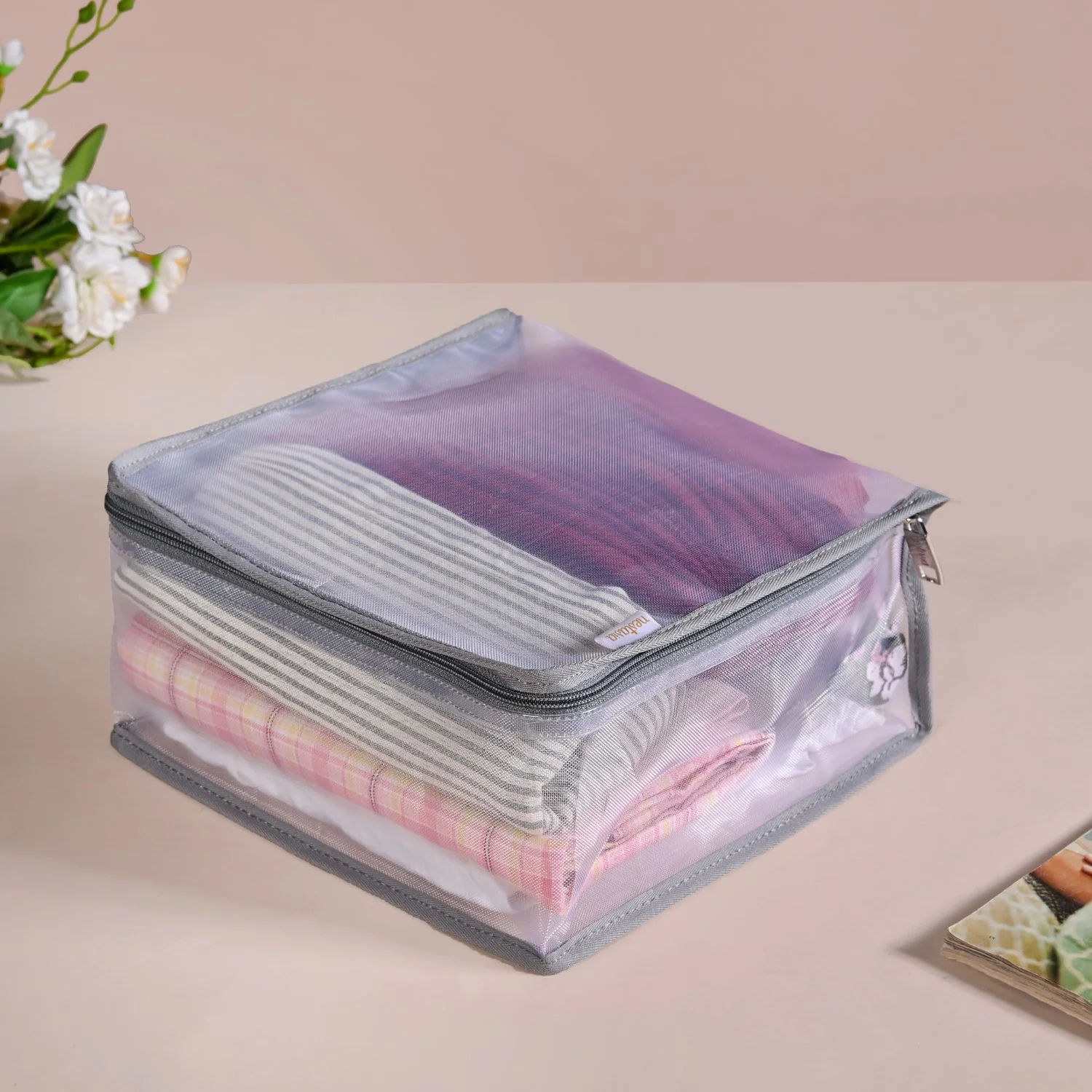 Travel Organiser Storage Bags In Grey Set Of 3 - Image 8