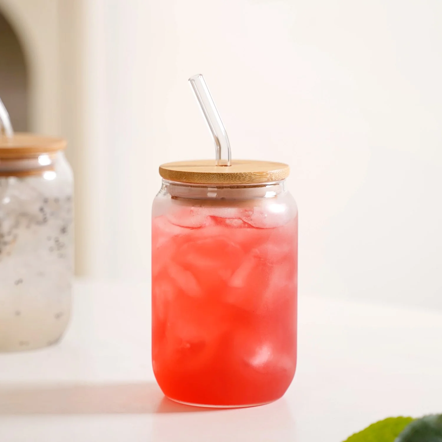 Trendy Cola Can Glass Tumbler With Straw And Lid Set Of 2 400ml - Image 10