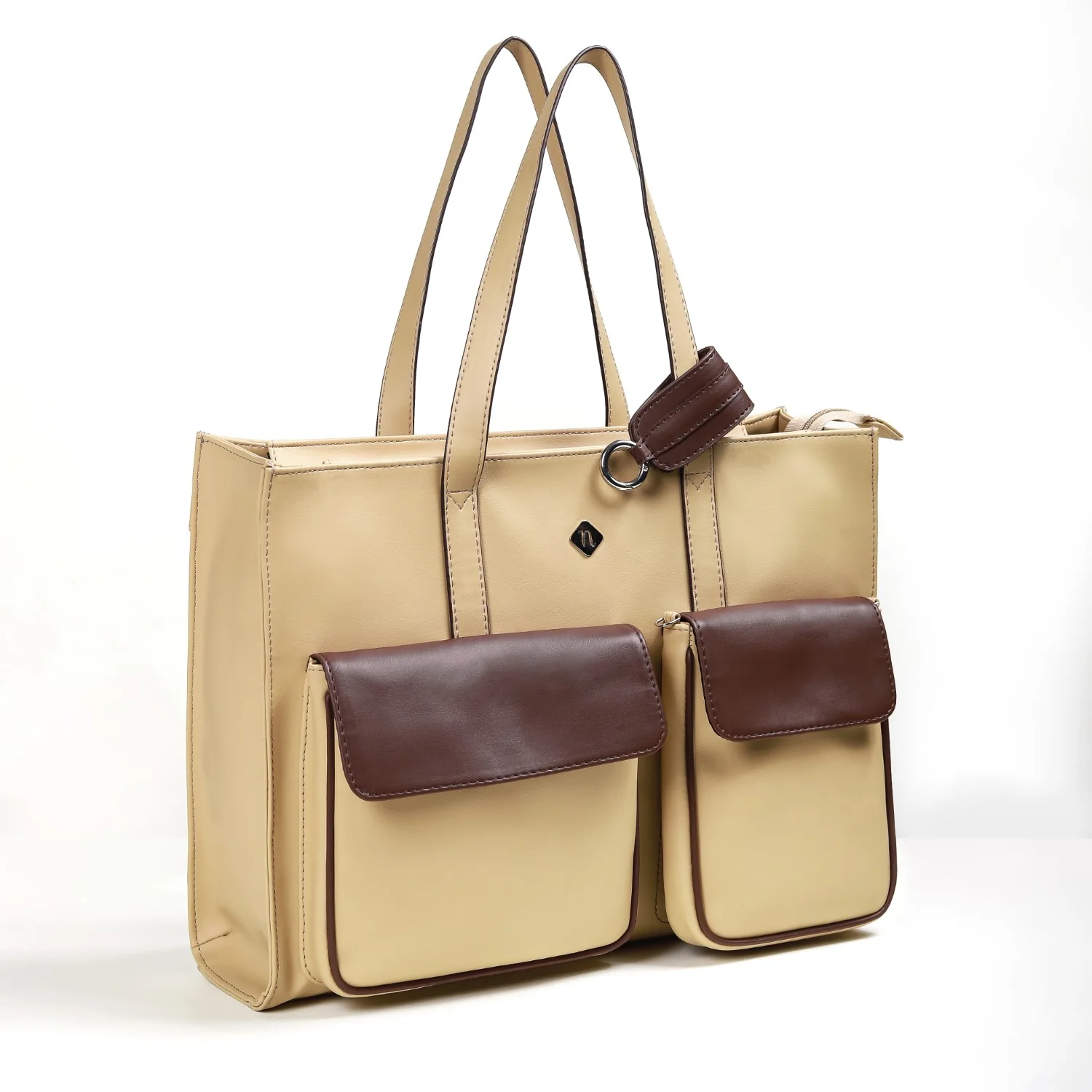 Trendy Tote Bag For Women Beige - Image 4