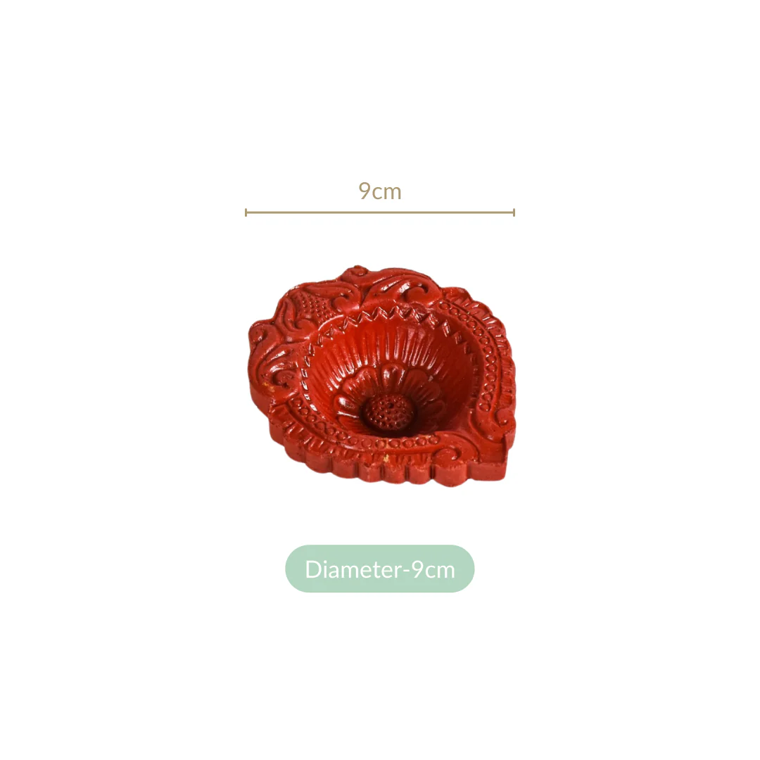 Tri Colour Natural Terracotta Diyas Set Of 48 - Image 4