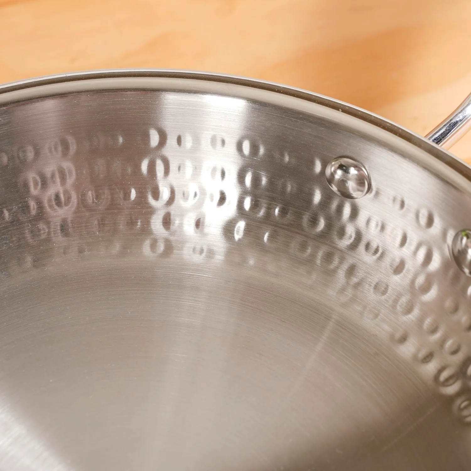 Tri-Ply Hammered Stainless Steel Frying Pan 1750ml - Image 8
