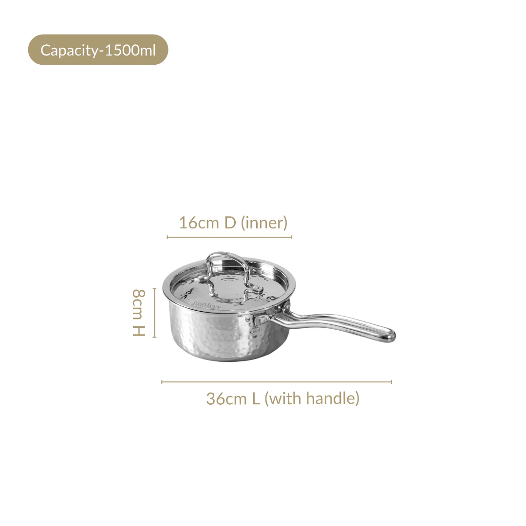 Tri Ply Stainless Steel Deep Saucepan 1500ml - Image 4