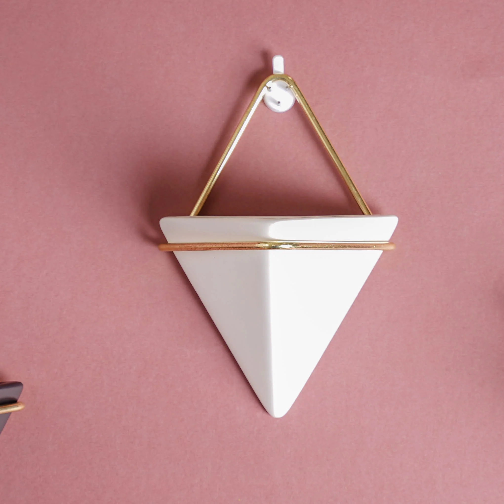 Triangular Ceramic Wall Planter Small - Image 7