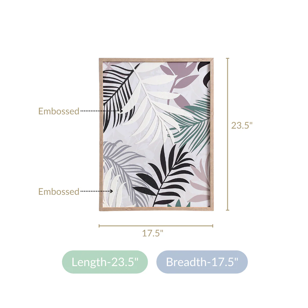 Tropic Embossed And Printed Canvas Wall Art Frame 23x17 Inch - Image 5