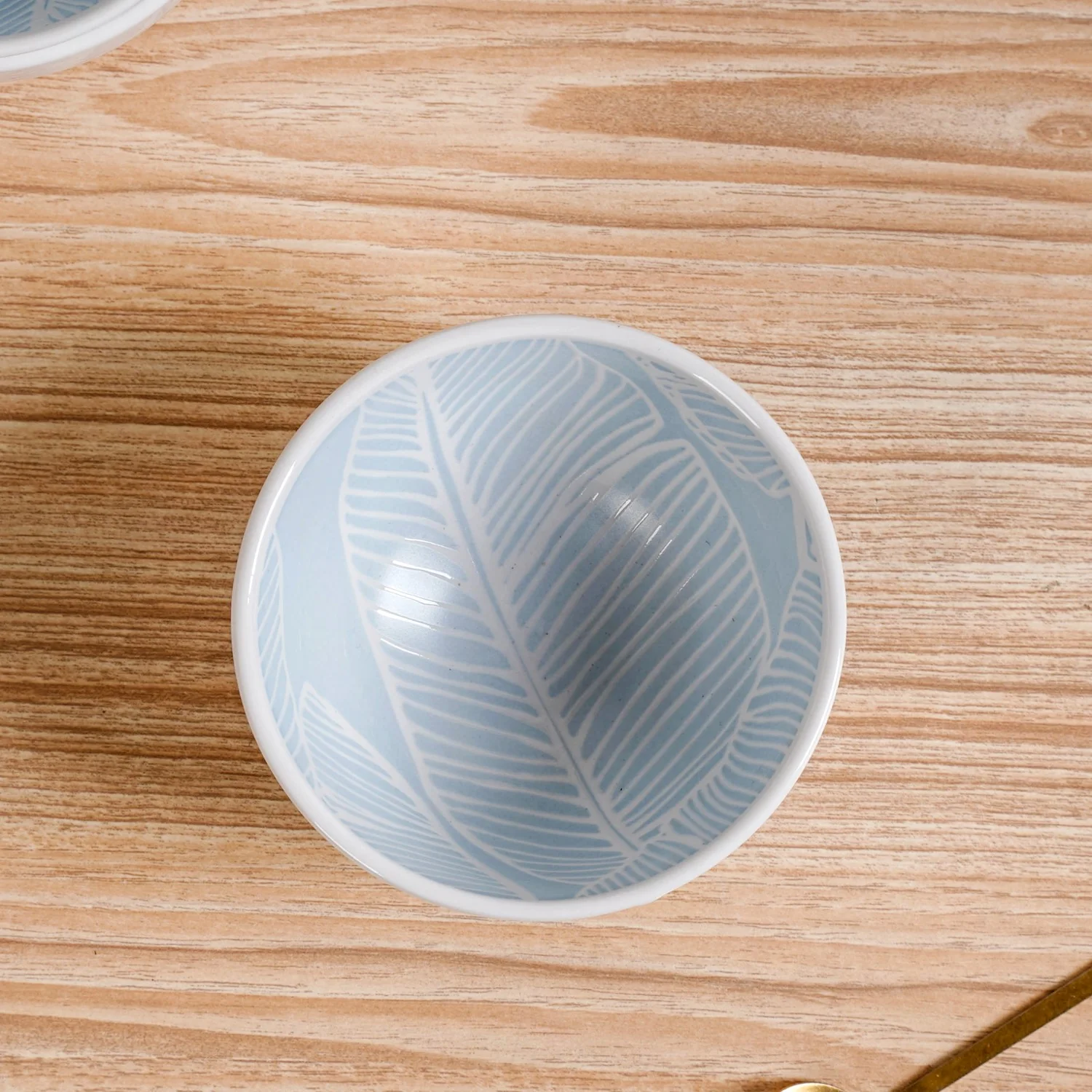 Tropica Baby Blue Printed Ceramic Snack Bowl Set Of 4 325ml - Image 2