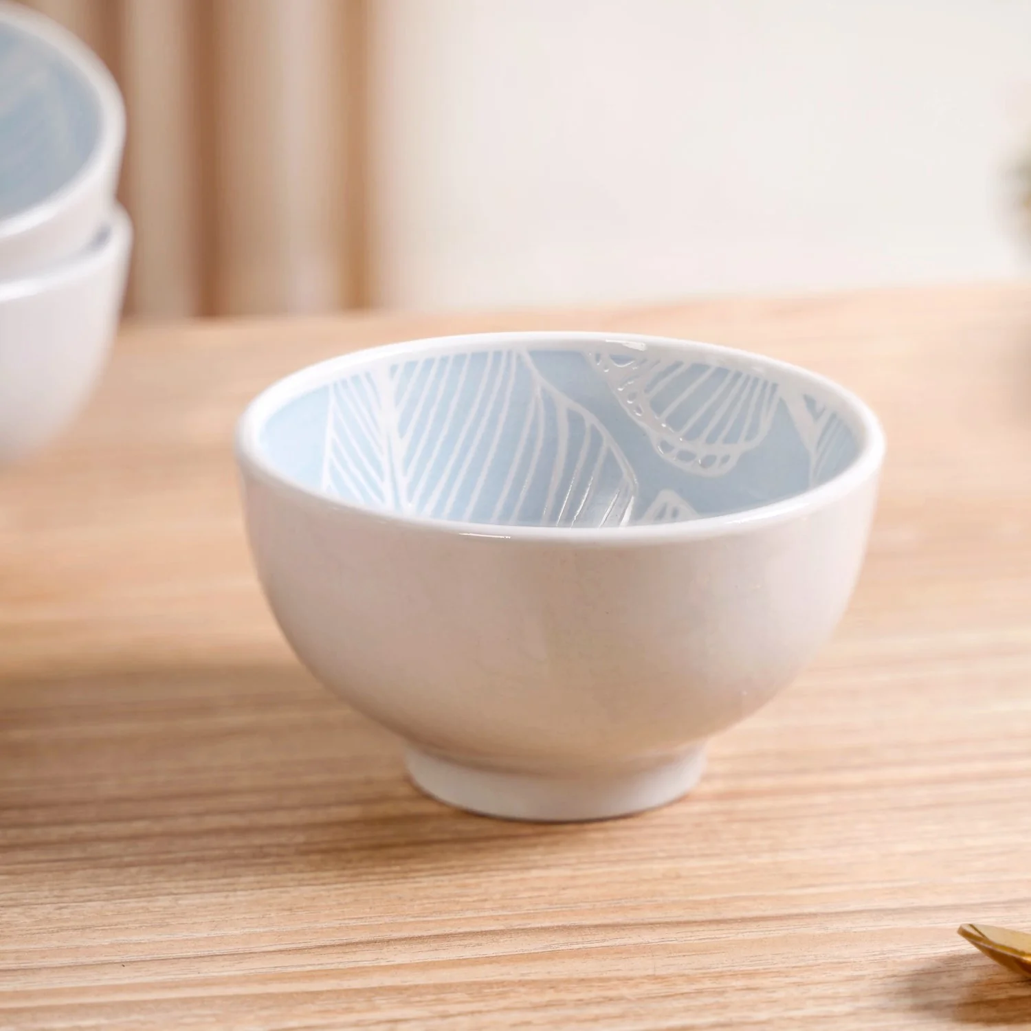 Tropica Baby Blue Printed Ceramic Snack Bowl Set Of 4 325ml - Image 8