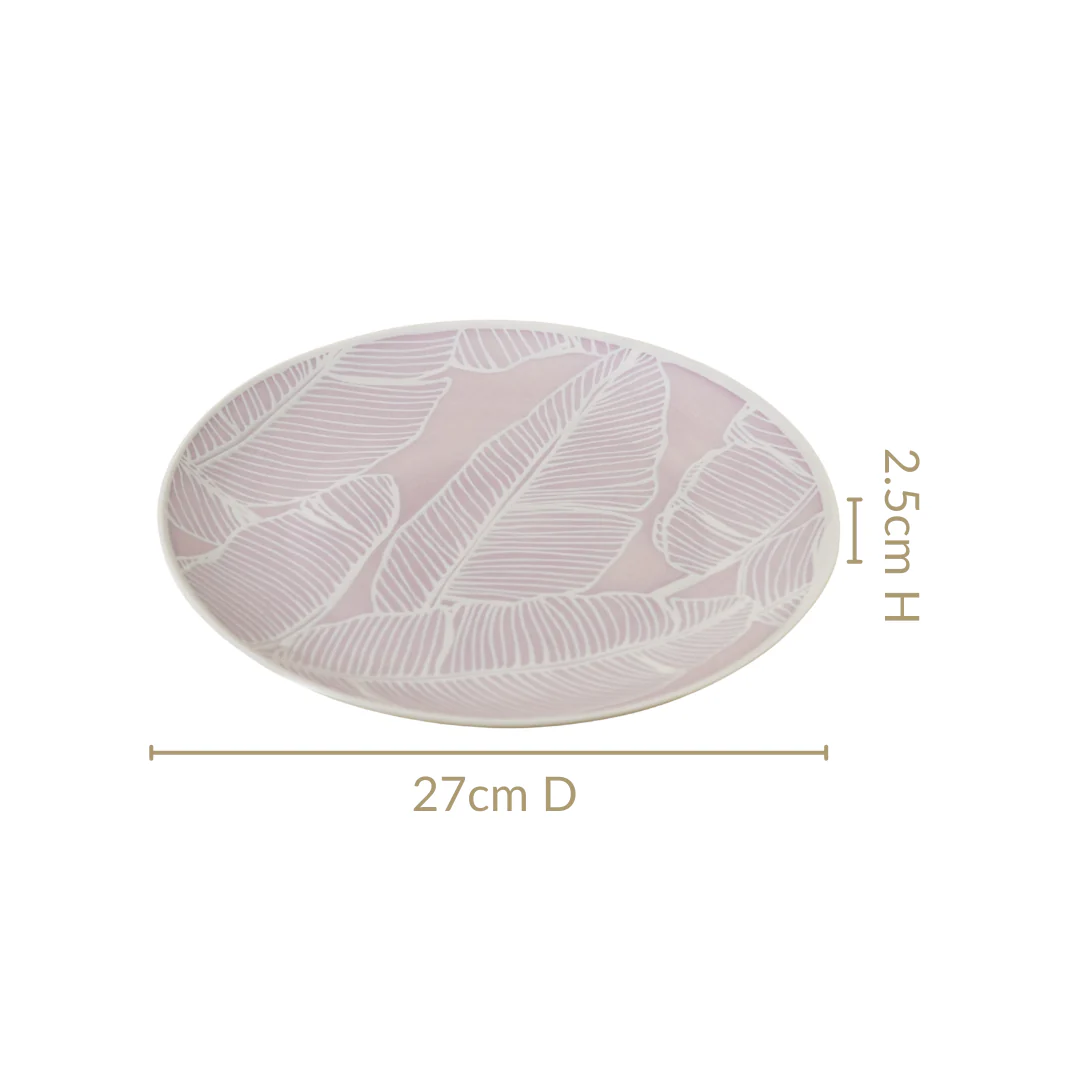 Tropica Light Mauve Banana Foliage Dinner Plate Set Of 4 10 Inch - Image 4