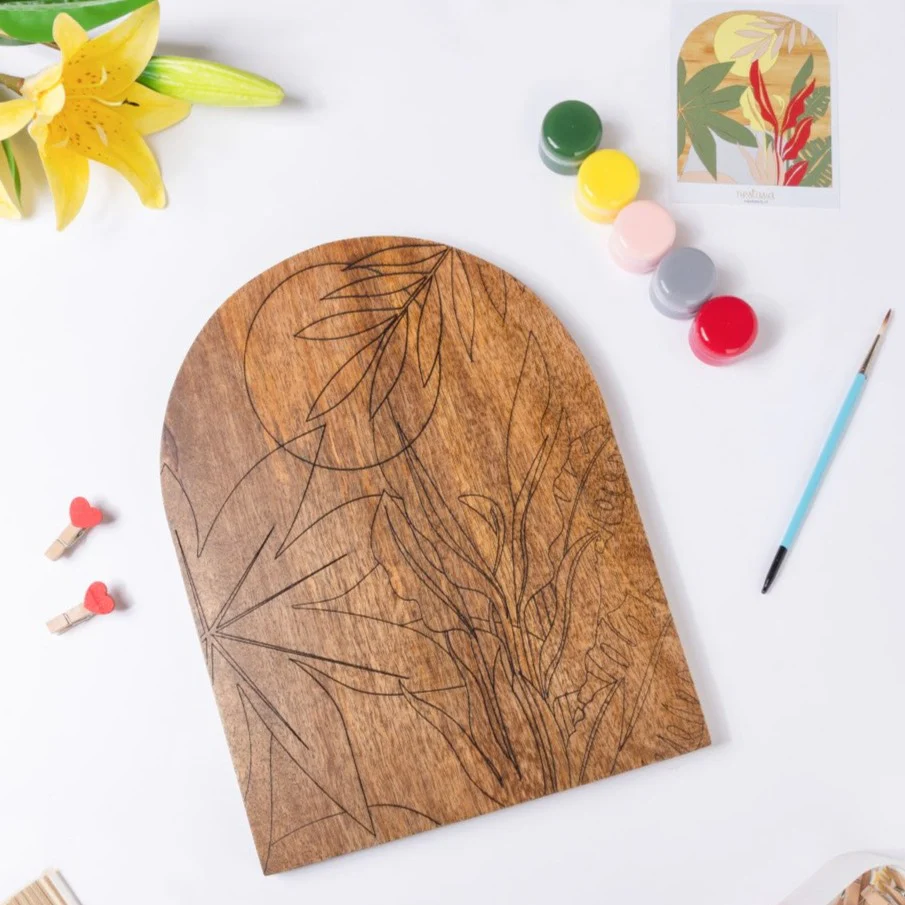 Tropical Flora Wooden DIY Paint Kit 13x10 Inch